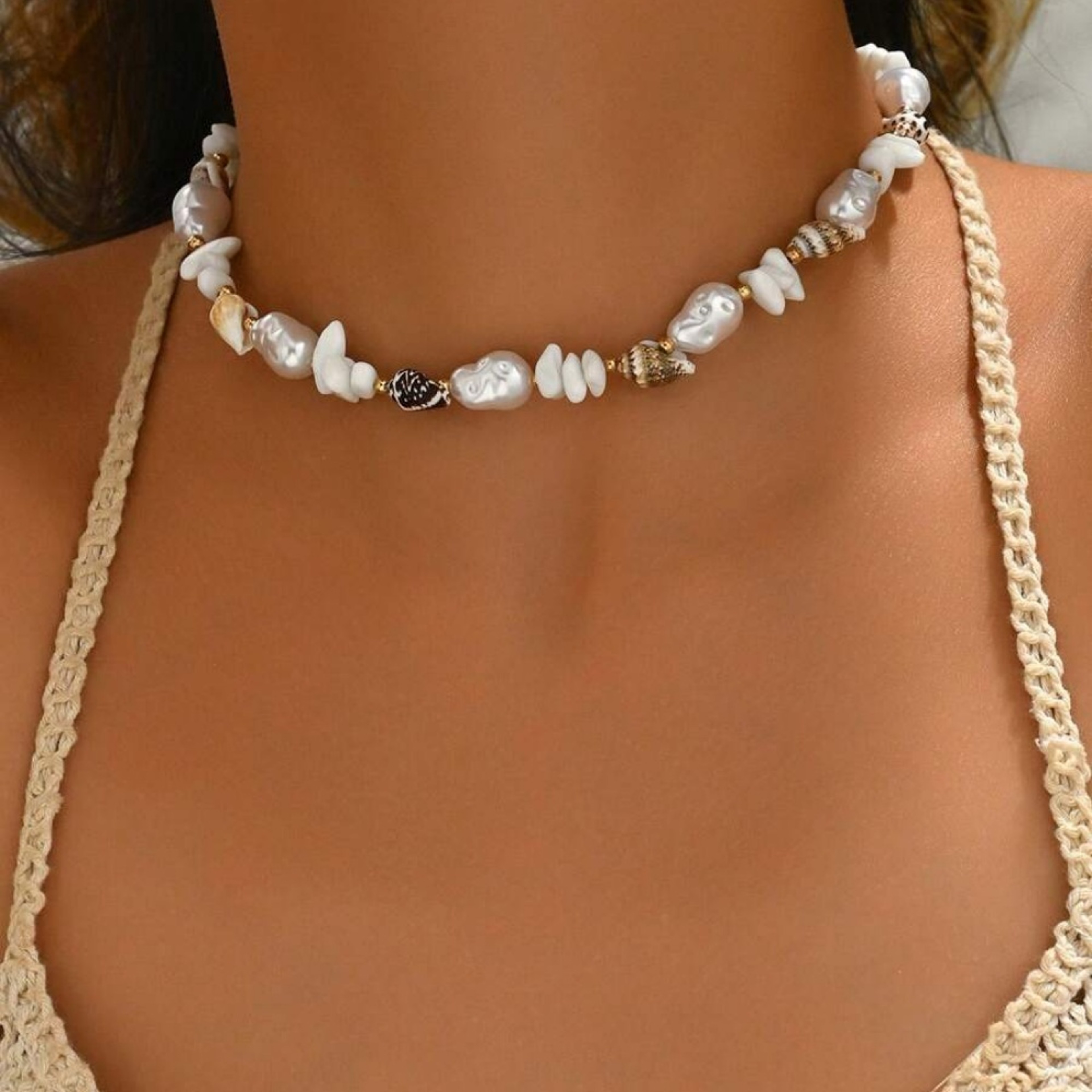 Handmade Starfish Pearl Choker Necklace for Beach Vacation and Summer Gifts – view 13