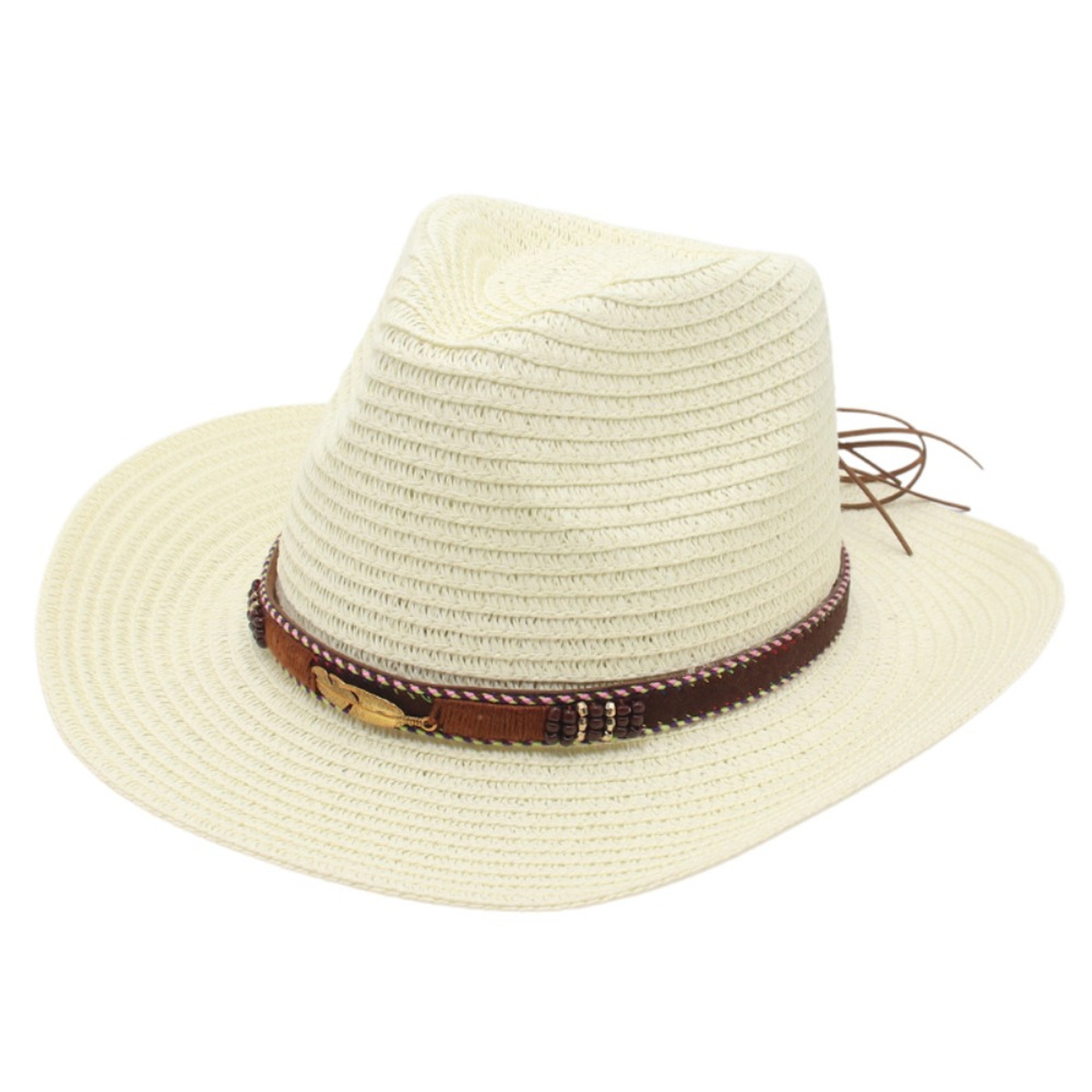 Womens Straw Cowboy Hat Wide Brim Sun Hat for Summer Travel – view 12