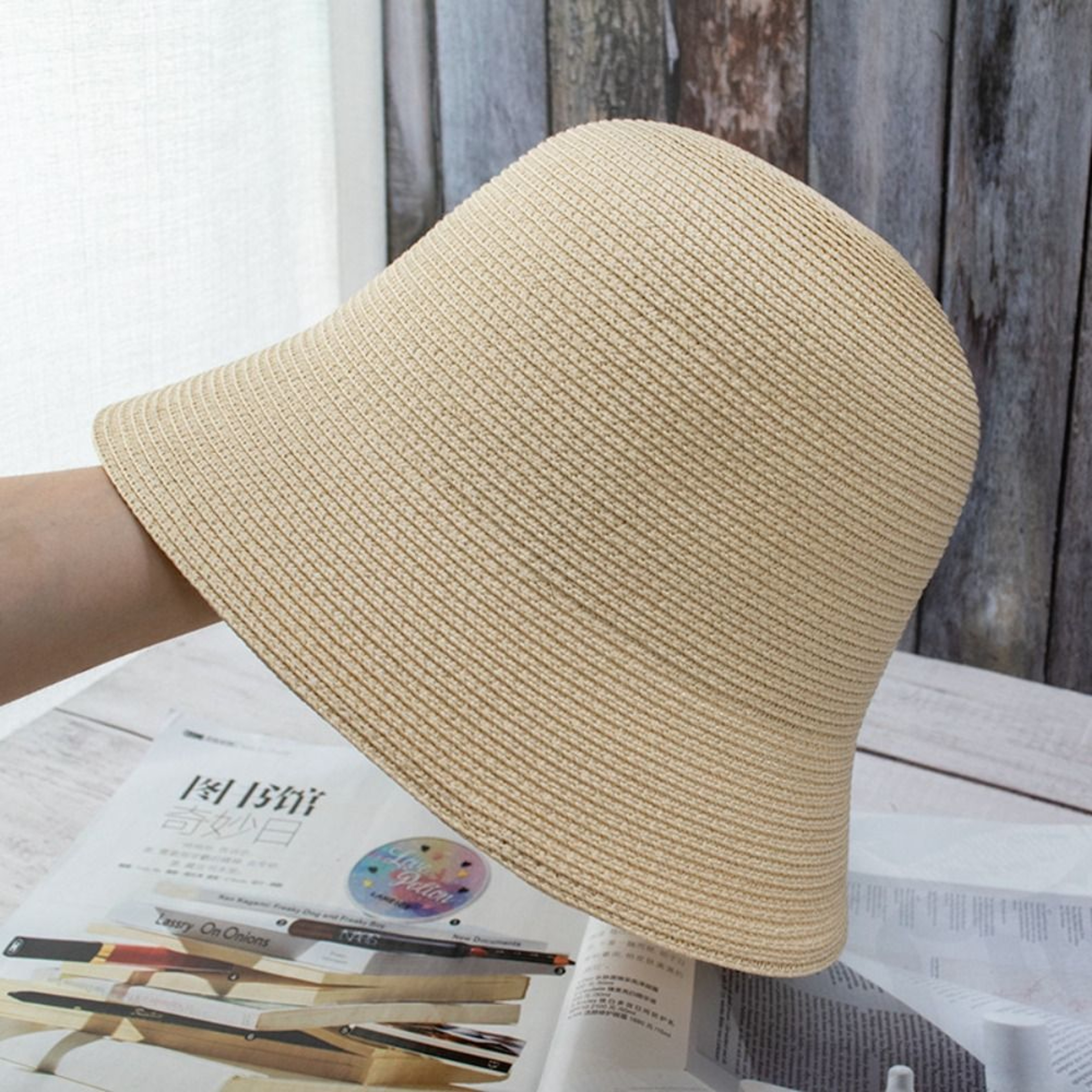 Women Straw Bucket Hat for Summer Travel and Sun Protection – view 7