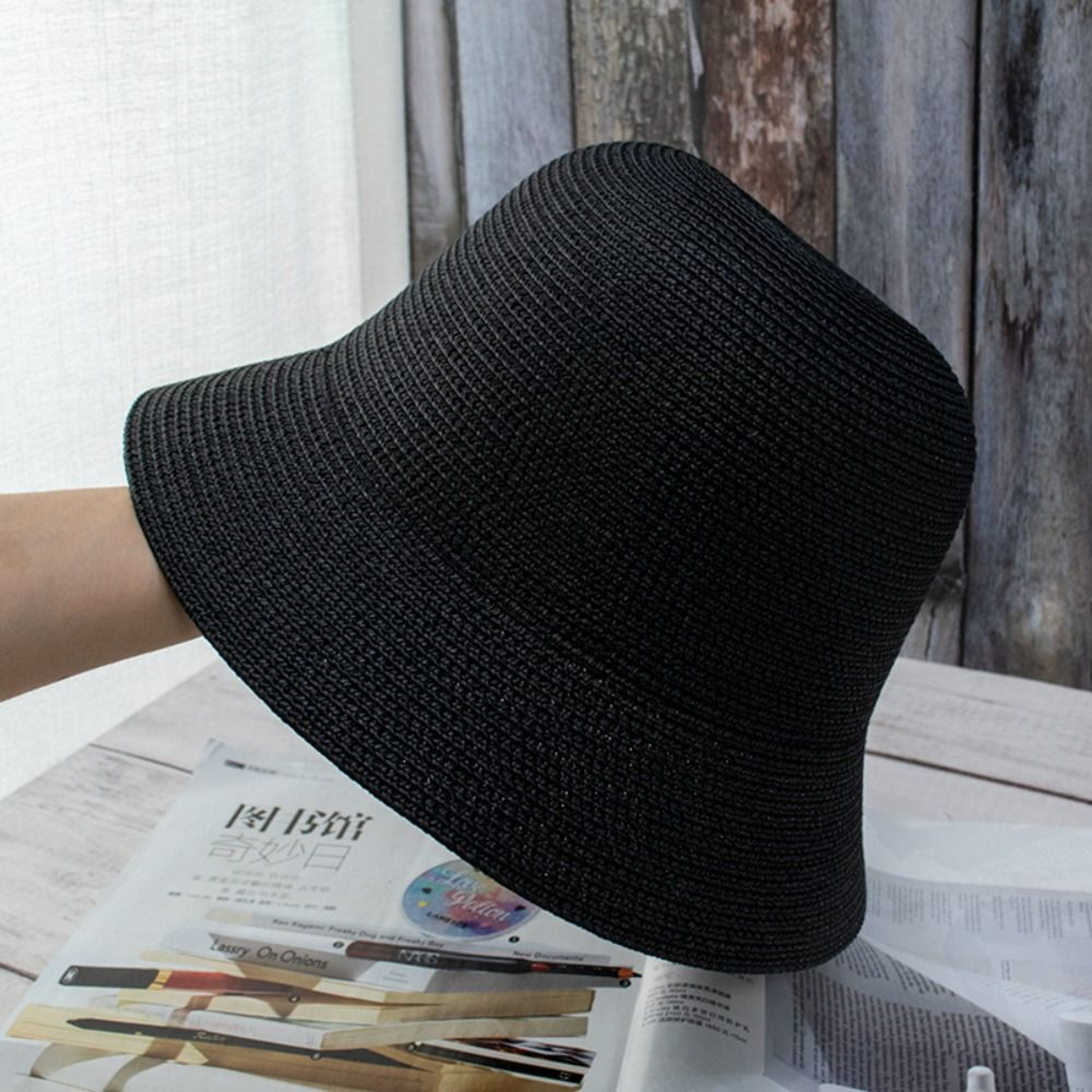 Women Straw Bucket Hat for Summer Travel and Sun Protection – view 9