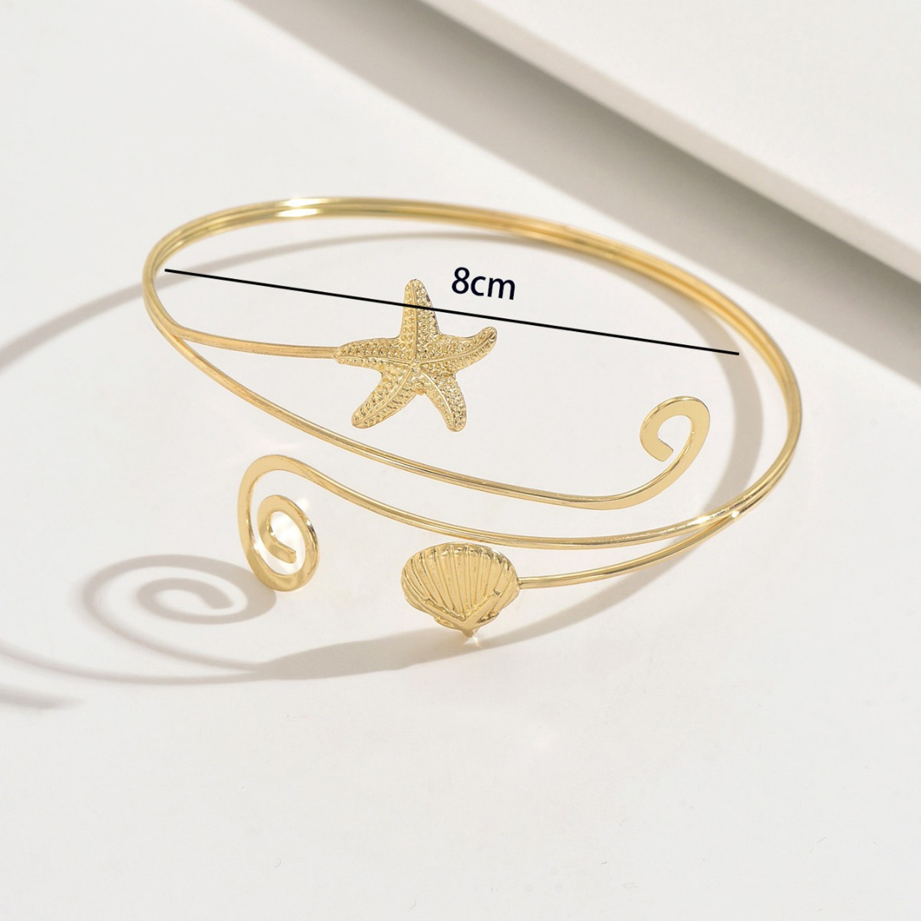 Coastal Starfish and Shell Upper Arm Cuff Beach Body Chain – view 2