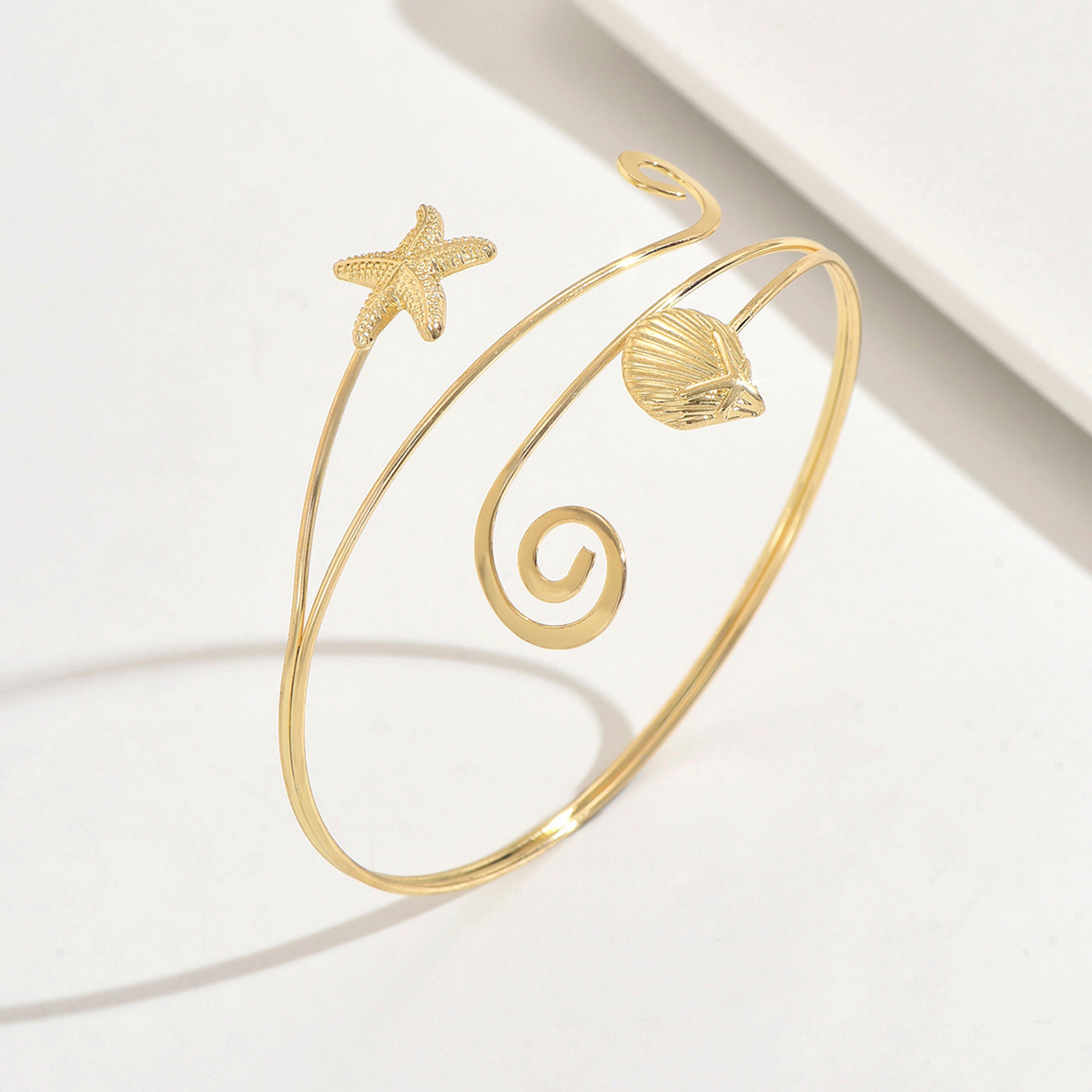 Coastal Starfish and Shell Upper Arm Cuff Beach Body Chain – view 4