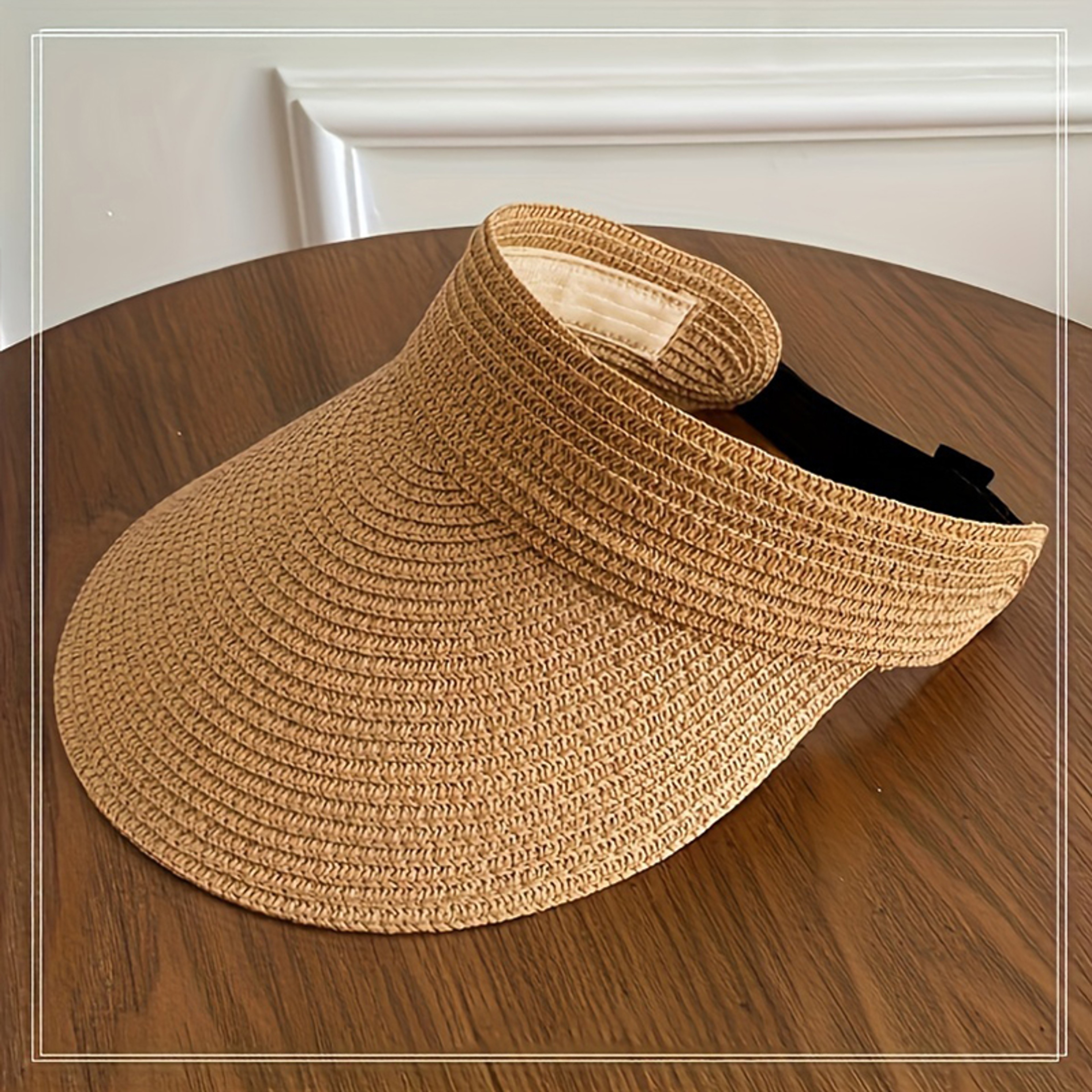 Adjustable Straw Sun Visor Hat for Women – view 7