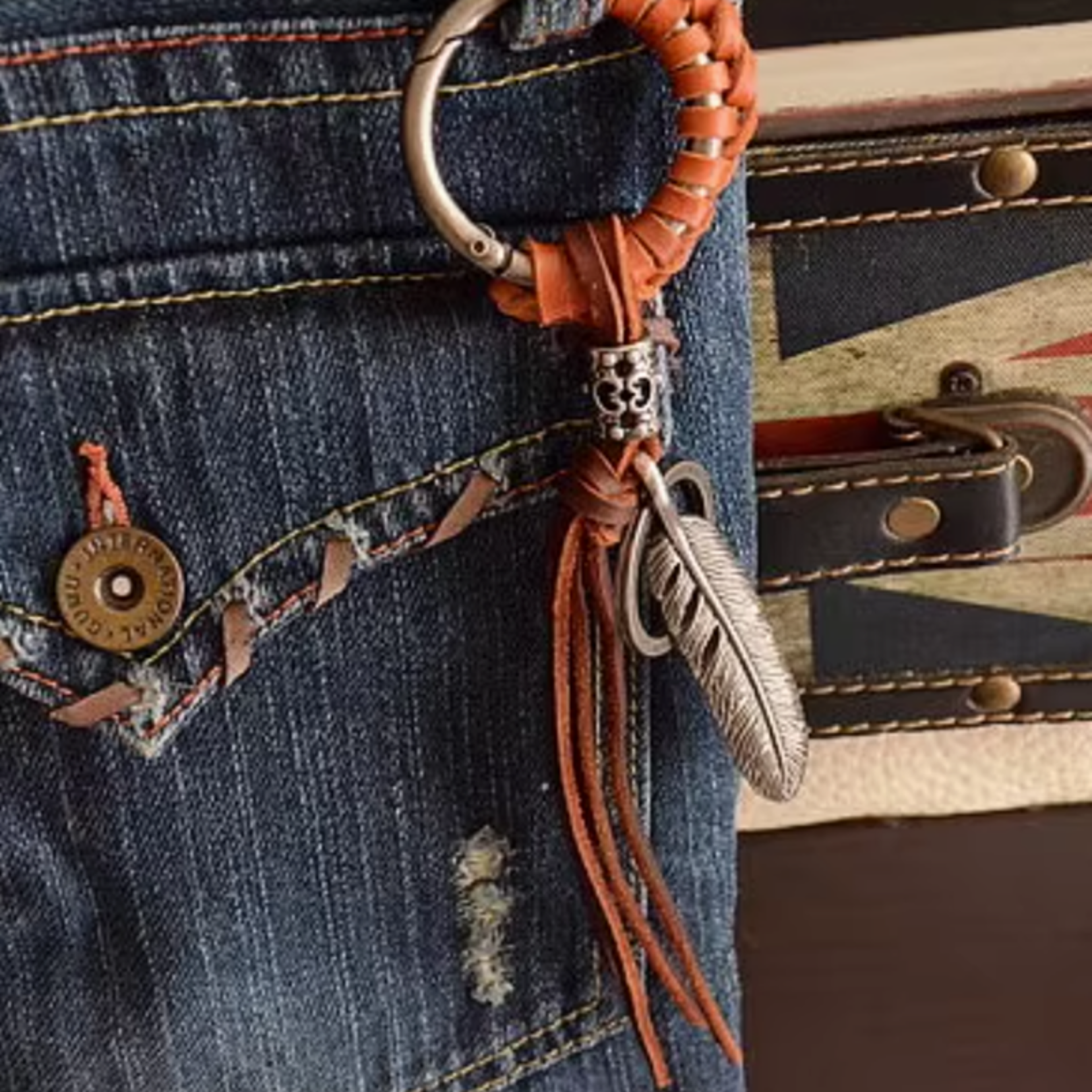 Fashion Leather Tassel Keychain for Women and Men Bag Charm – view 1