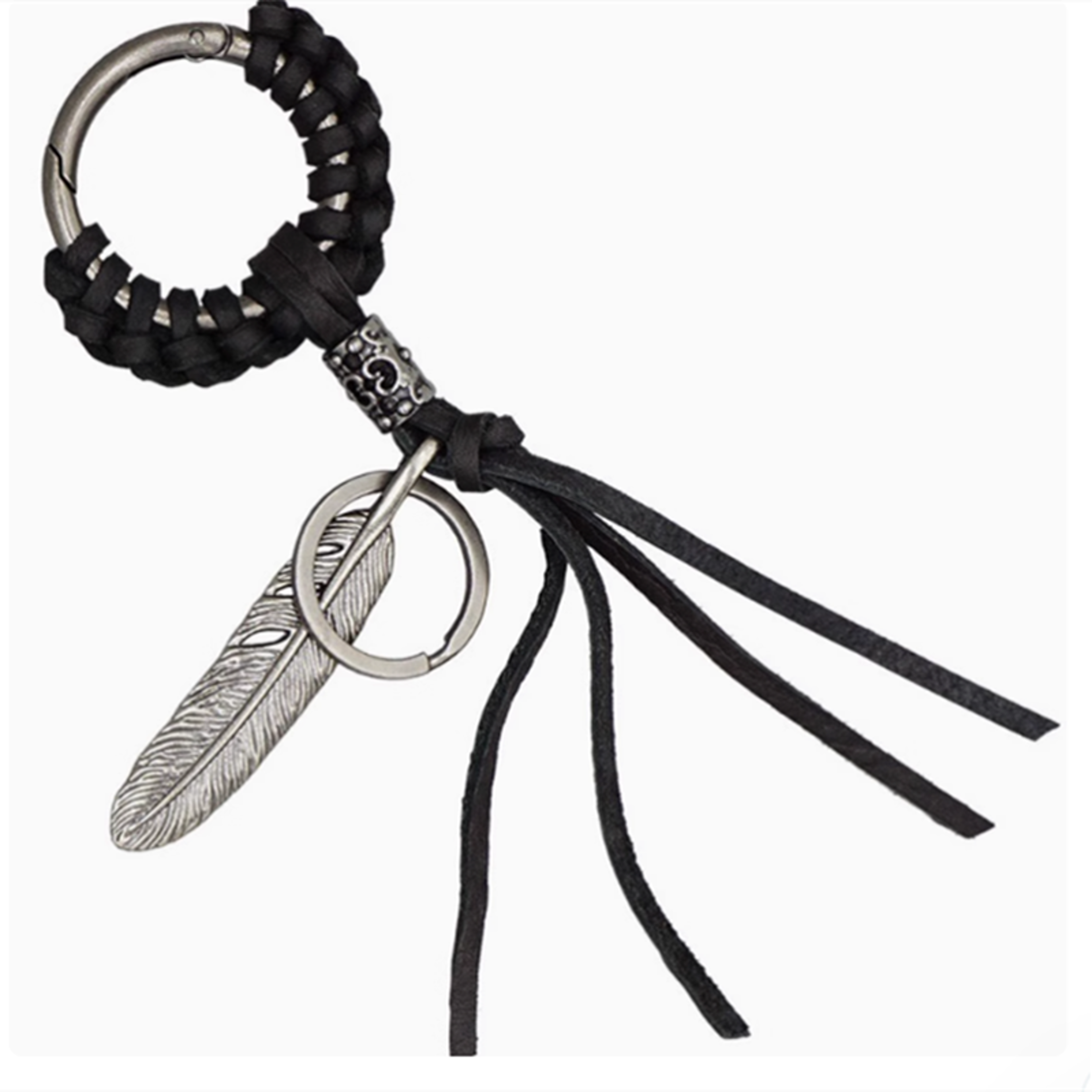 Fashion Leather Tassel Keychain for Women and Men Bag Charm – view 2