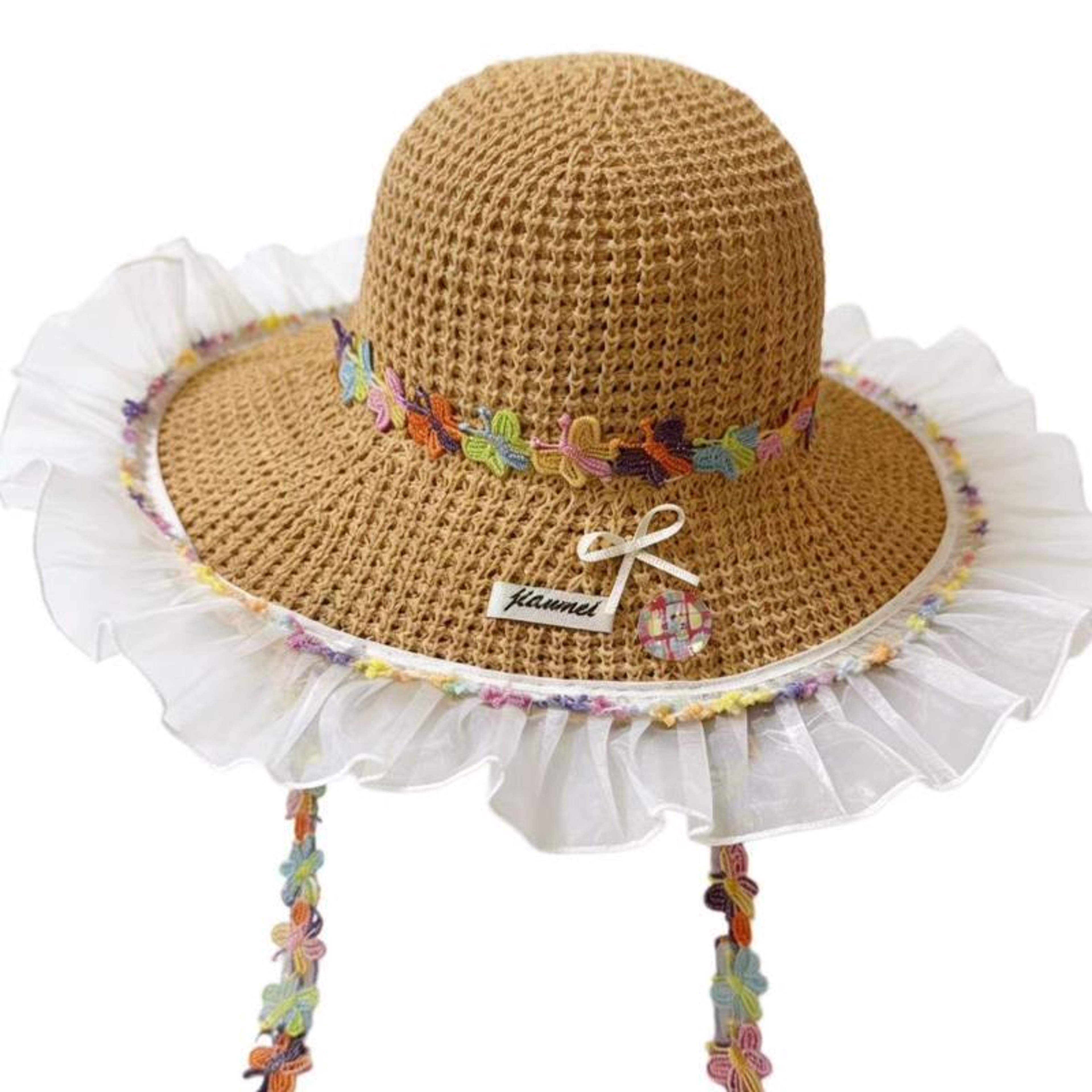 Colorful Butterfly Straw Sun Hat – view 7