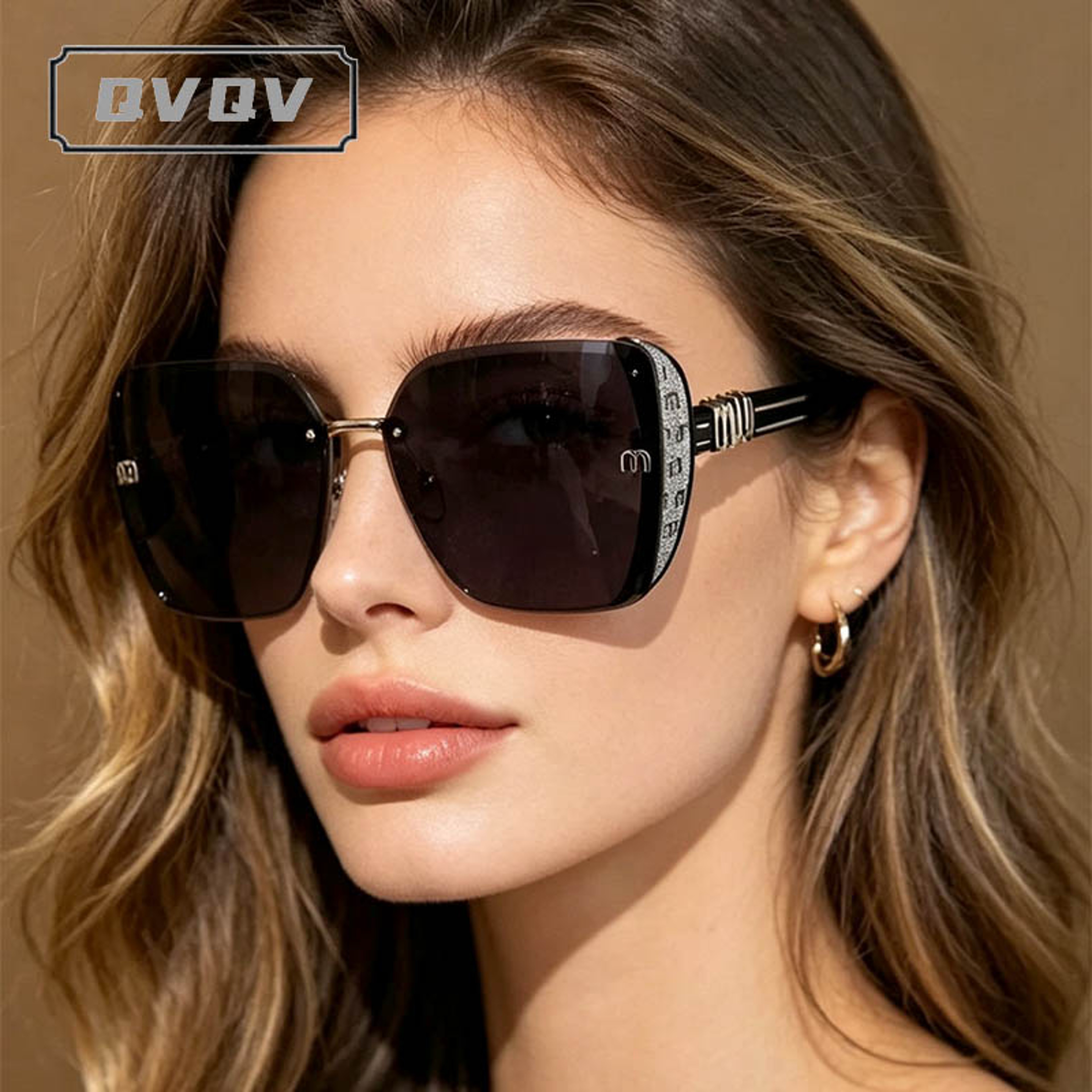QVQV Luxury Designer Square Sunglasses – view 4