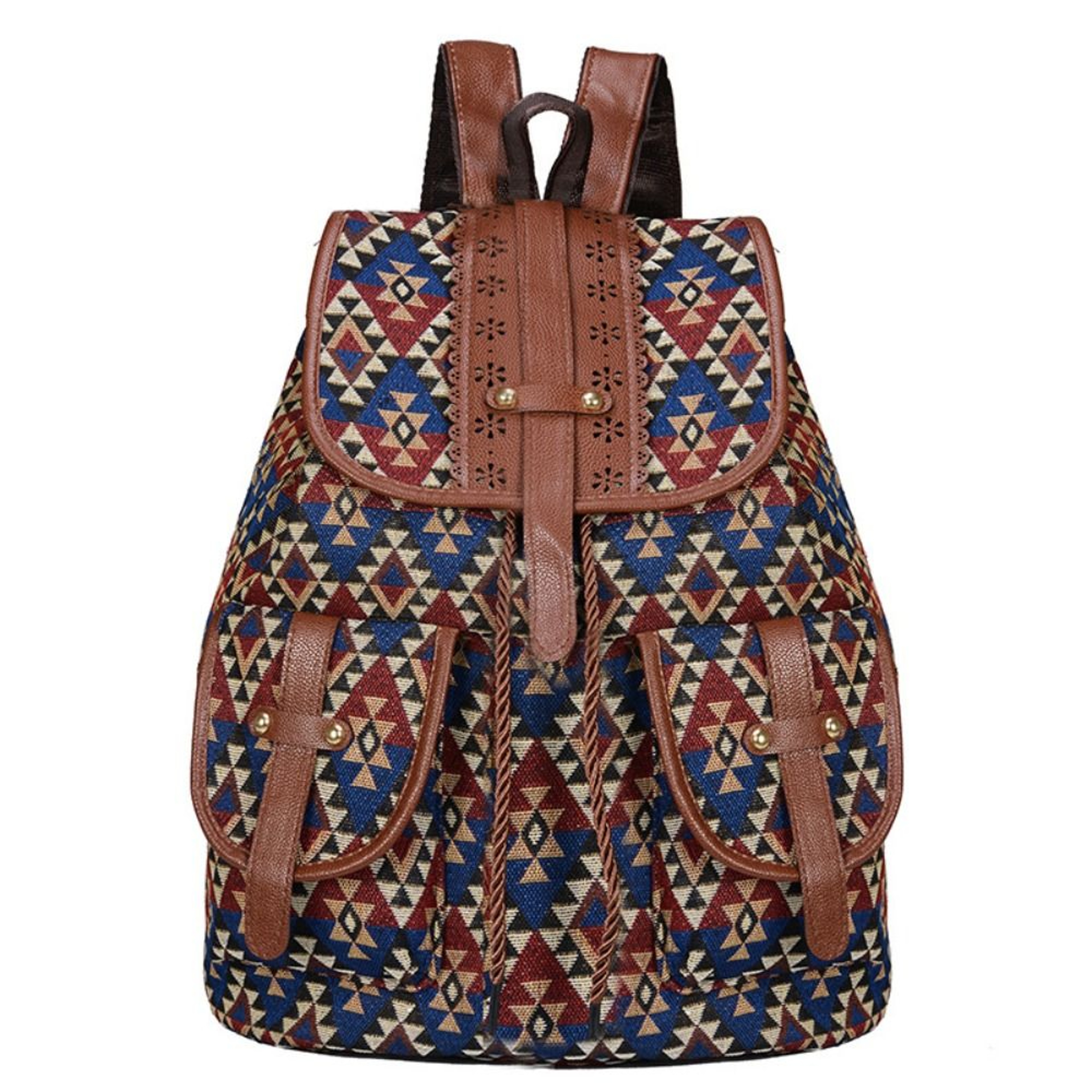Ethnic Style Canvas Travel Backpack for Students – view 8