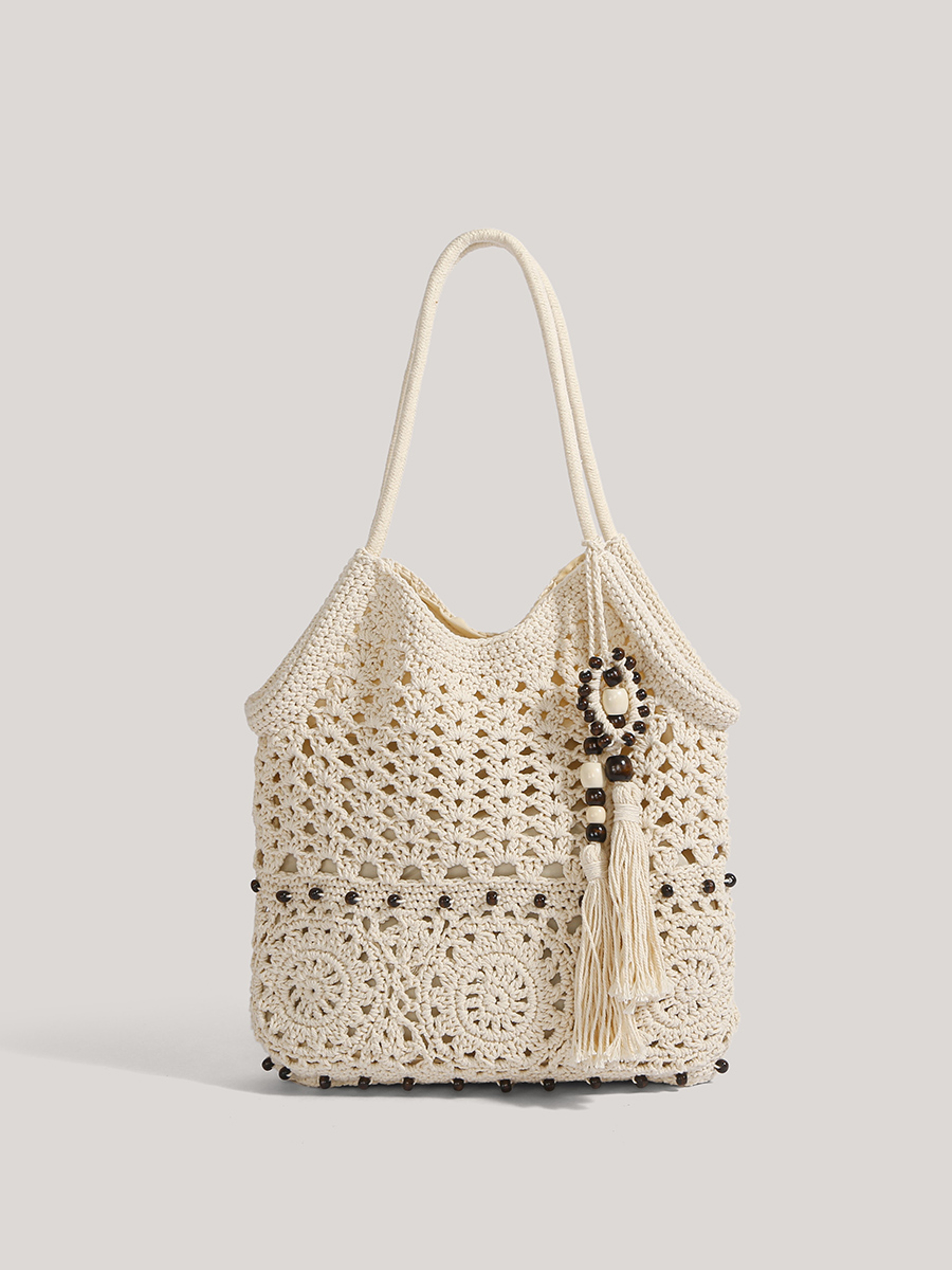 Handcrafted Cotton Crochet Beach Tote – view 3