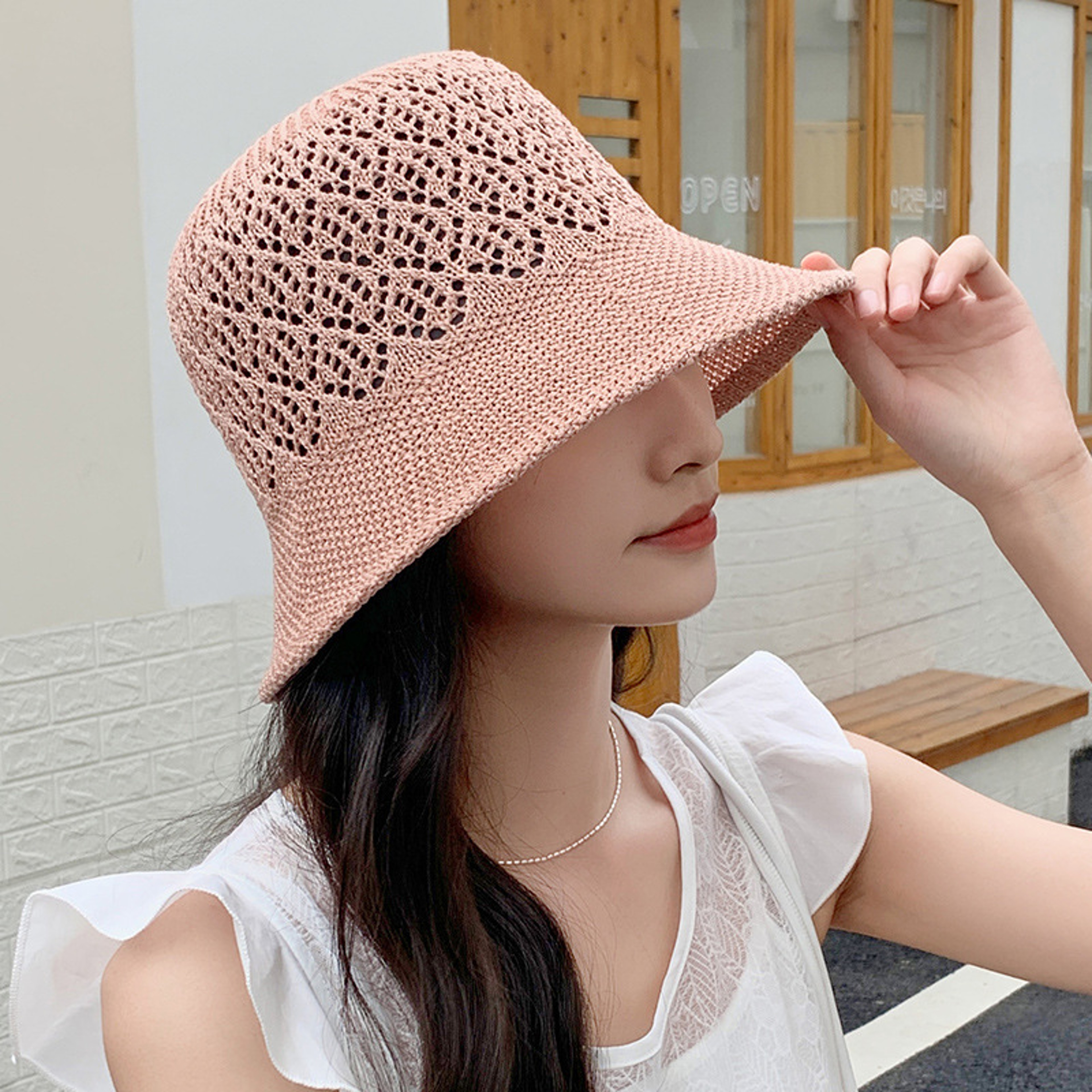 Breathable Women Summer Sun Protection Bucket Hat – view 3