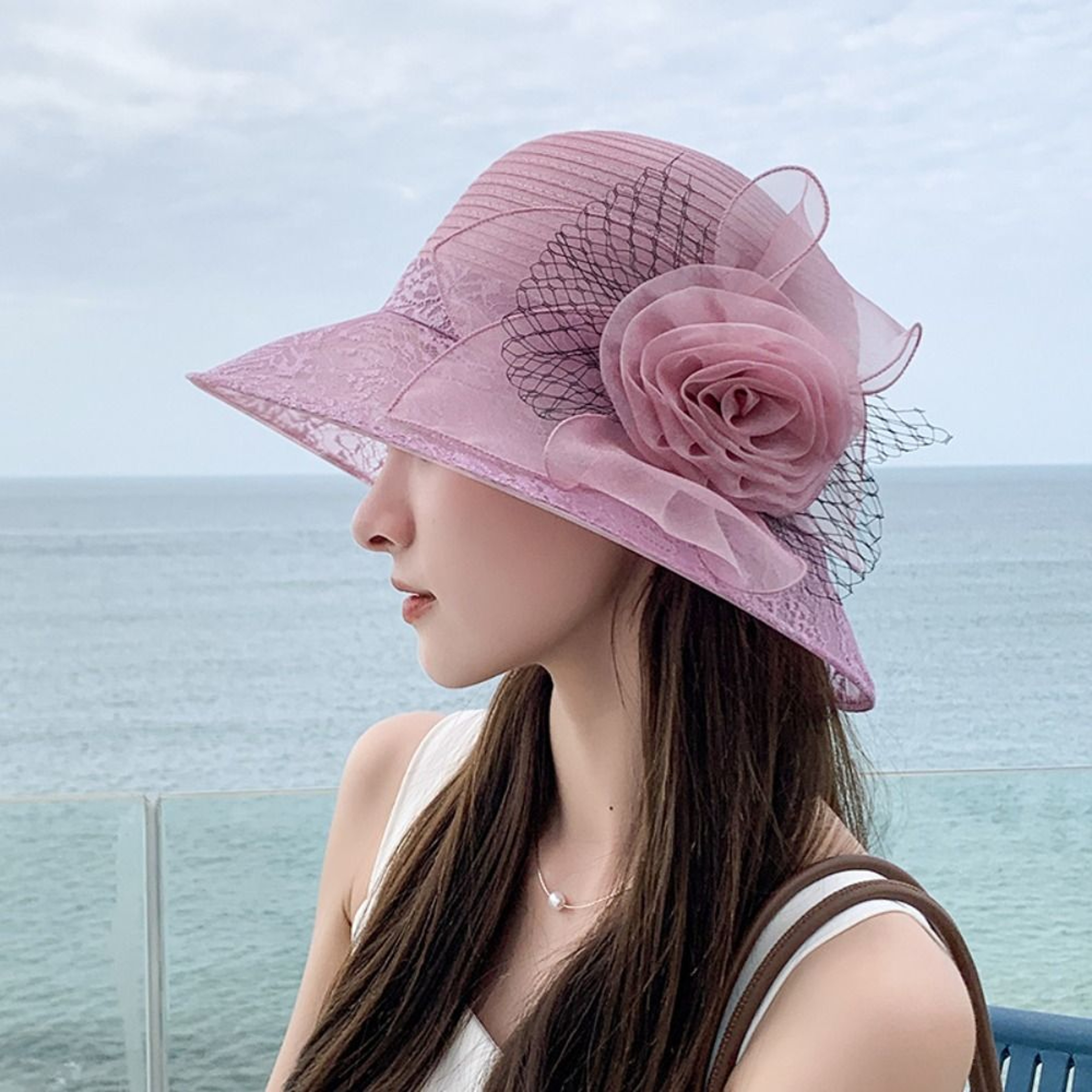 Sheer Elegance Organza Sun Hat for Women – view 7