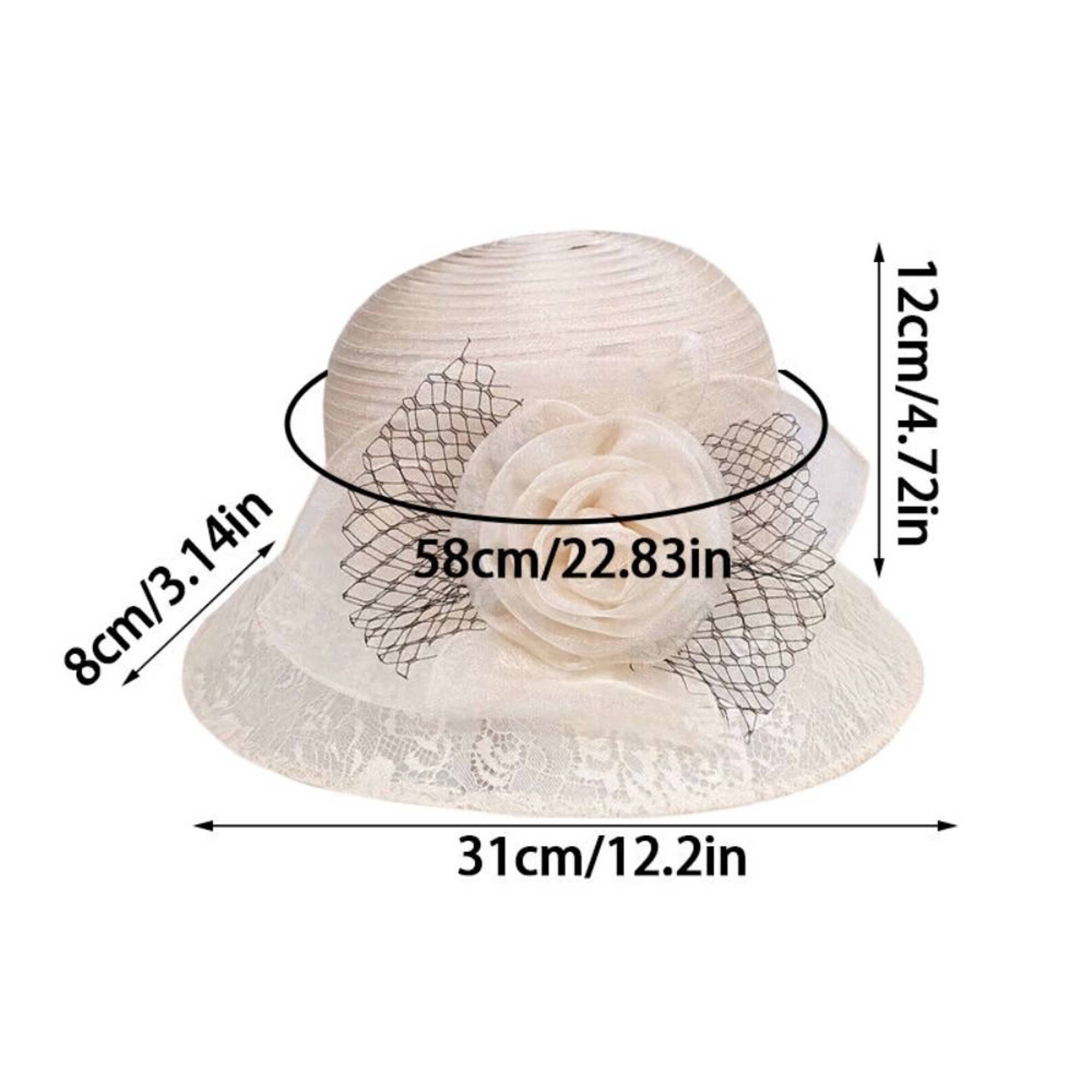 Sheer Elegance Organza Sun Hat for Women – view 6