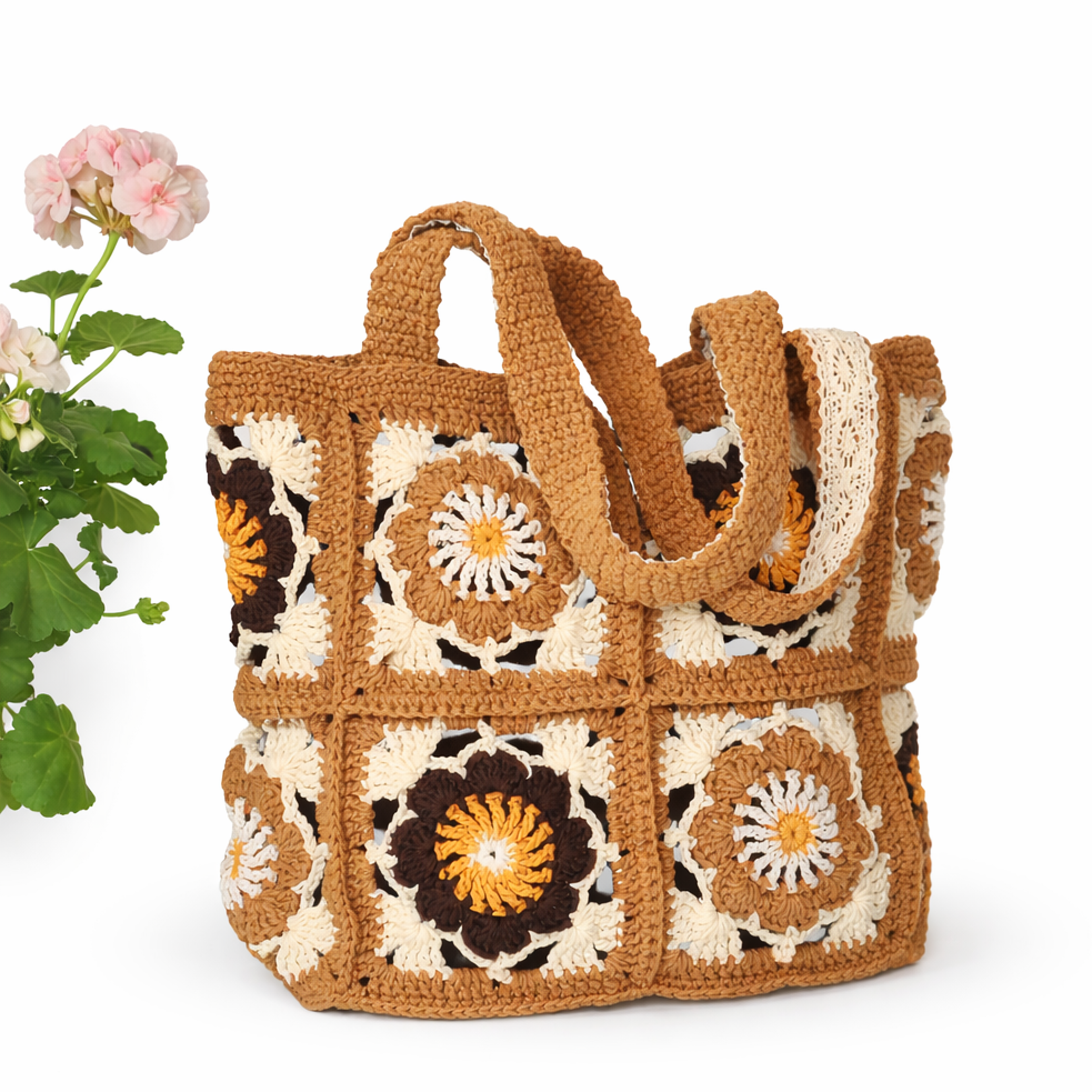 Handmade Crochet Granny Square Shoulder Bag – view 1