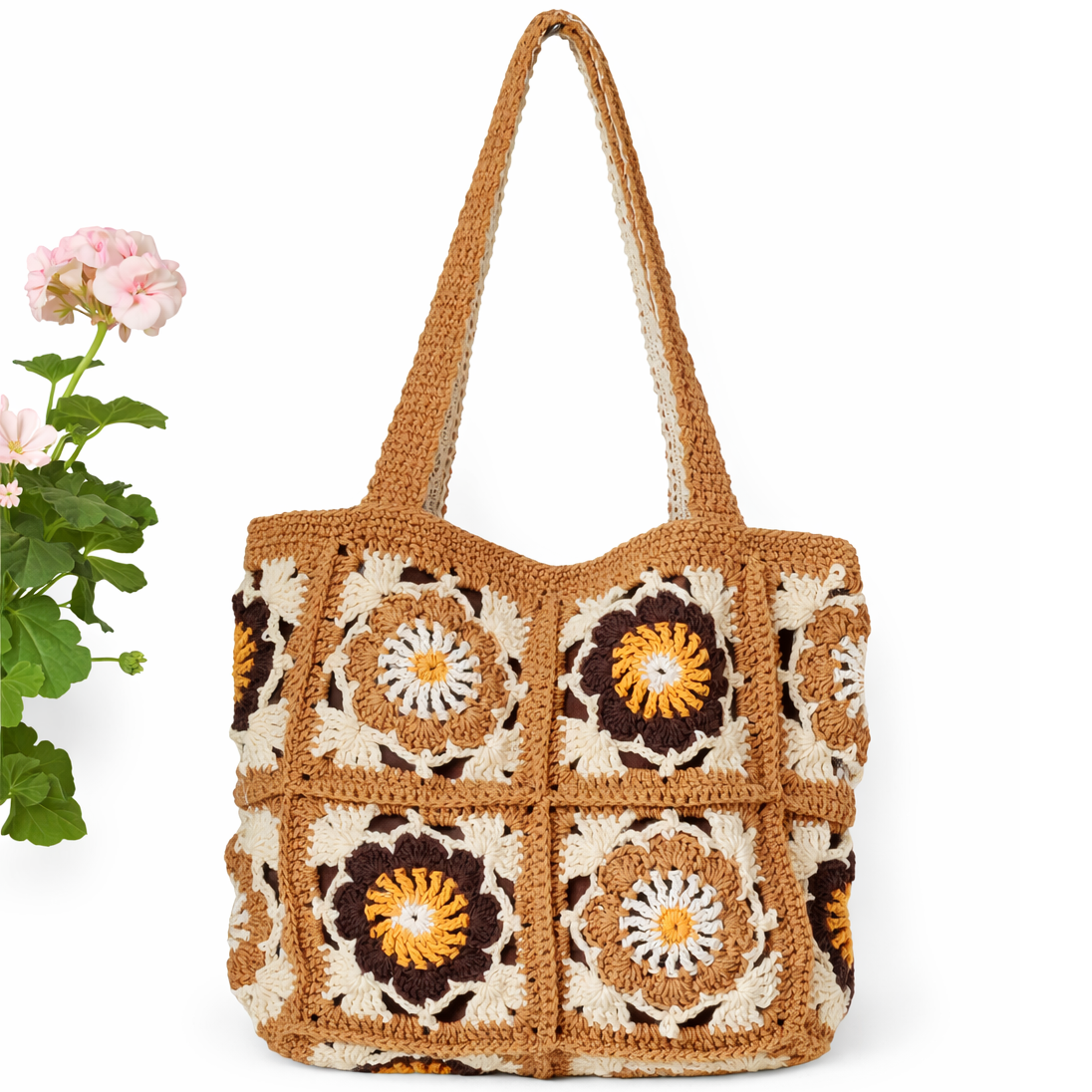 Handmade Crochet Granny Square Shoulder Bag – view 2