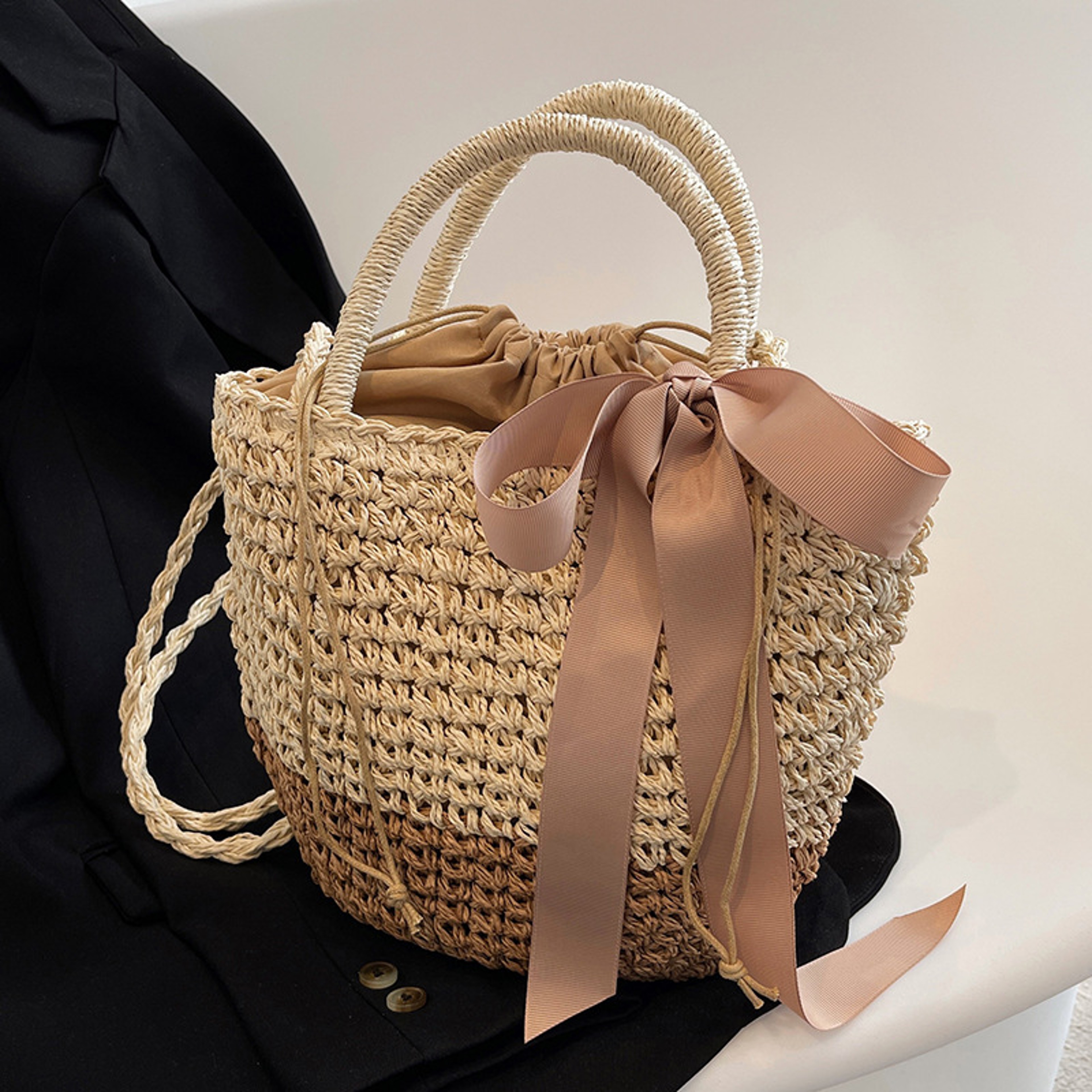 Handmade Woven Straw Beach Tote Bag for Women – view 1