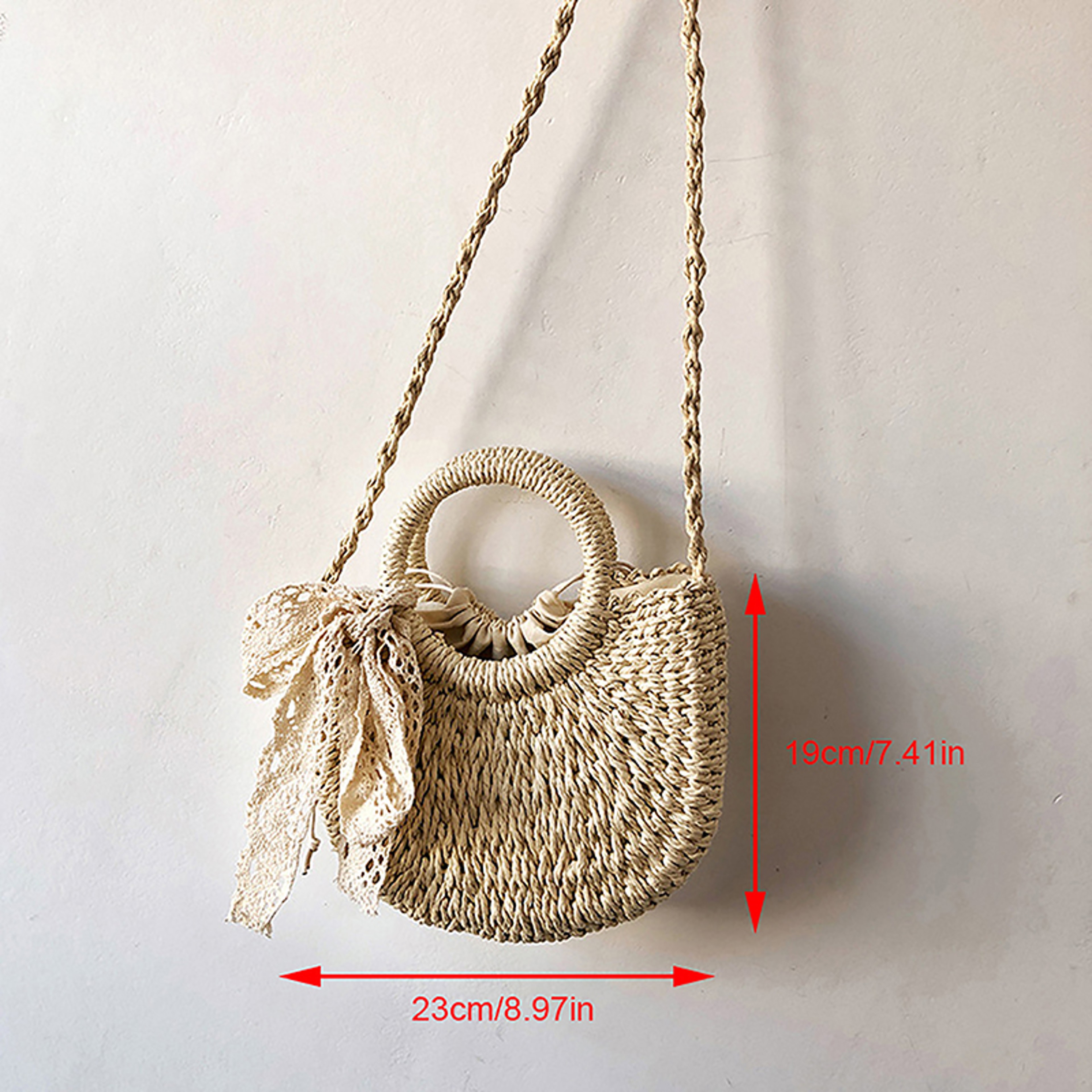 Handmade Rattan Crossbody Straw Beach Bag – view 6