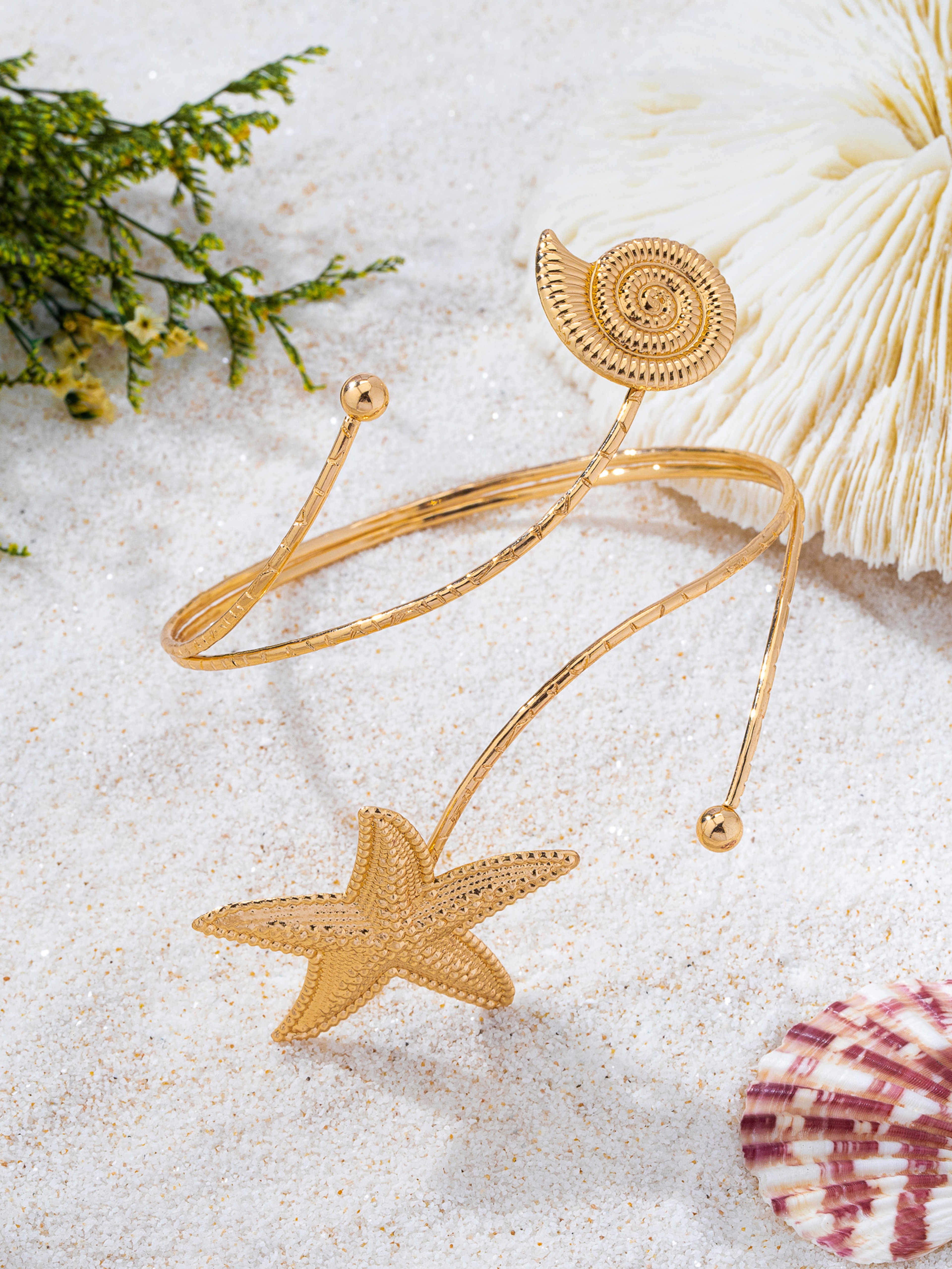 Gold Upper Arm Bracelet Set – view 5