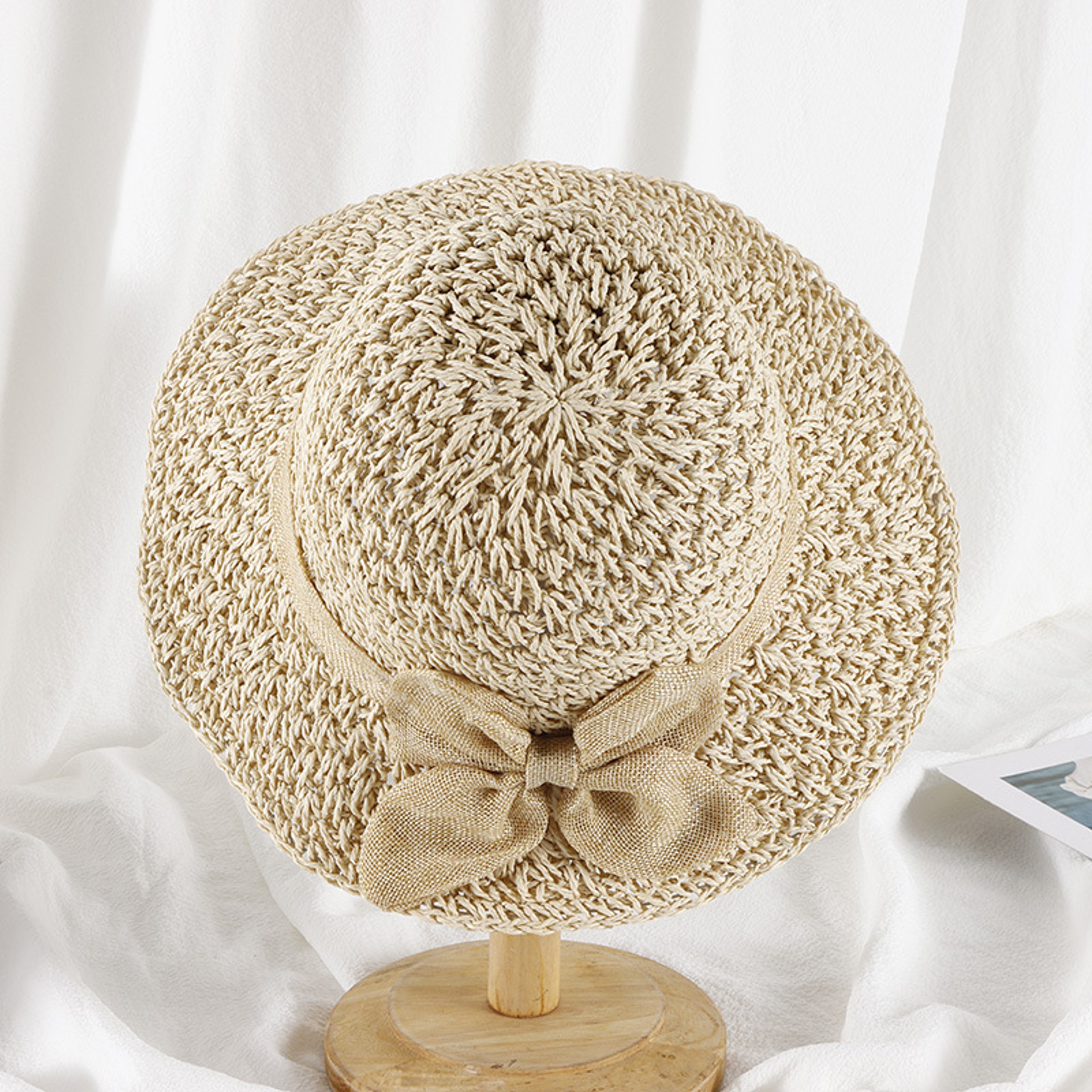 Handmade Straw Panama Hat for Women with Elegant Bowknot – view 7