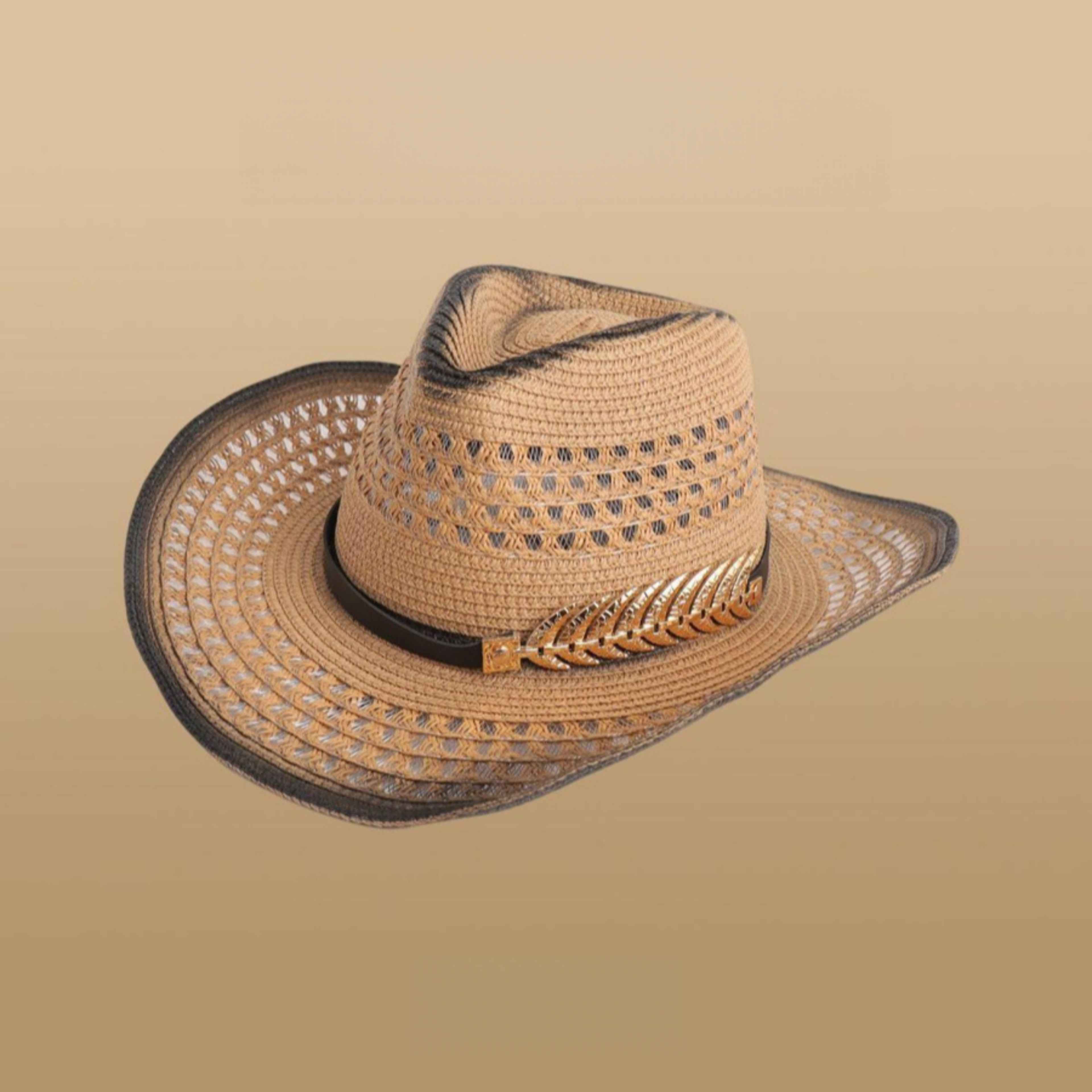 Western Denim Straw Hat 4