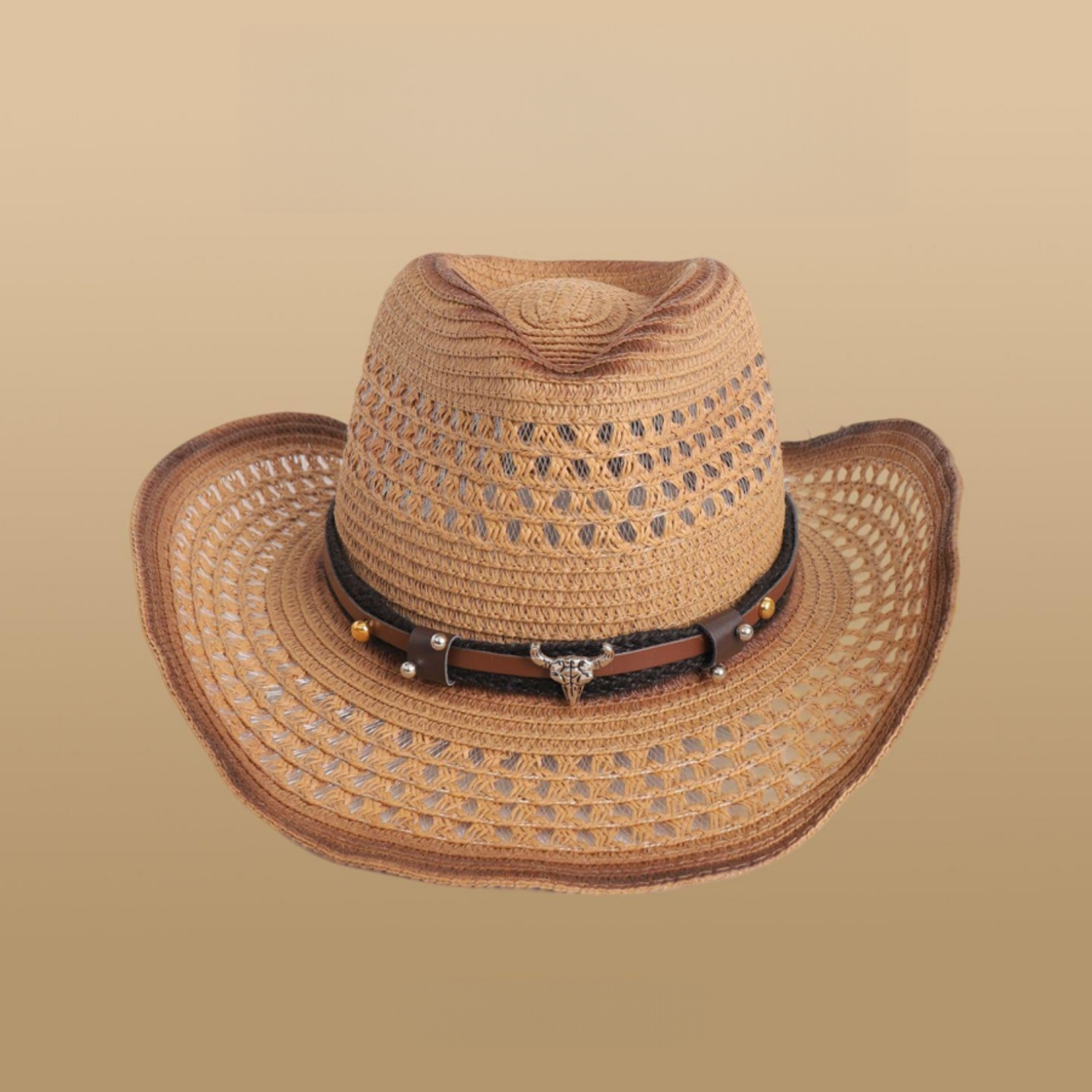 Western Denim Straw Hat 8
