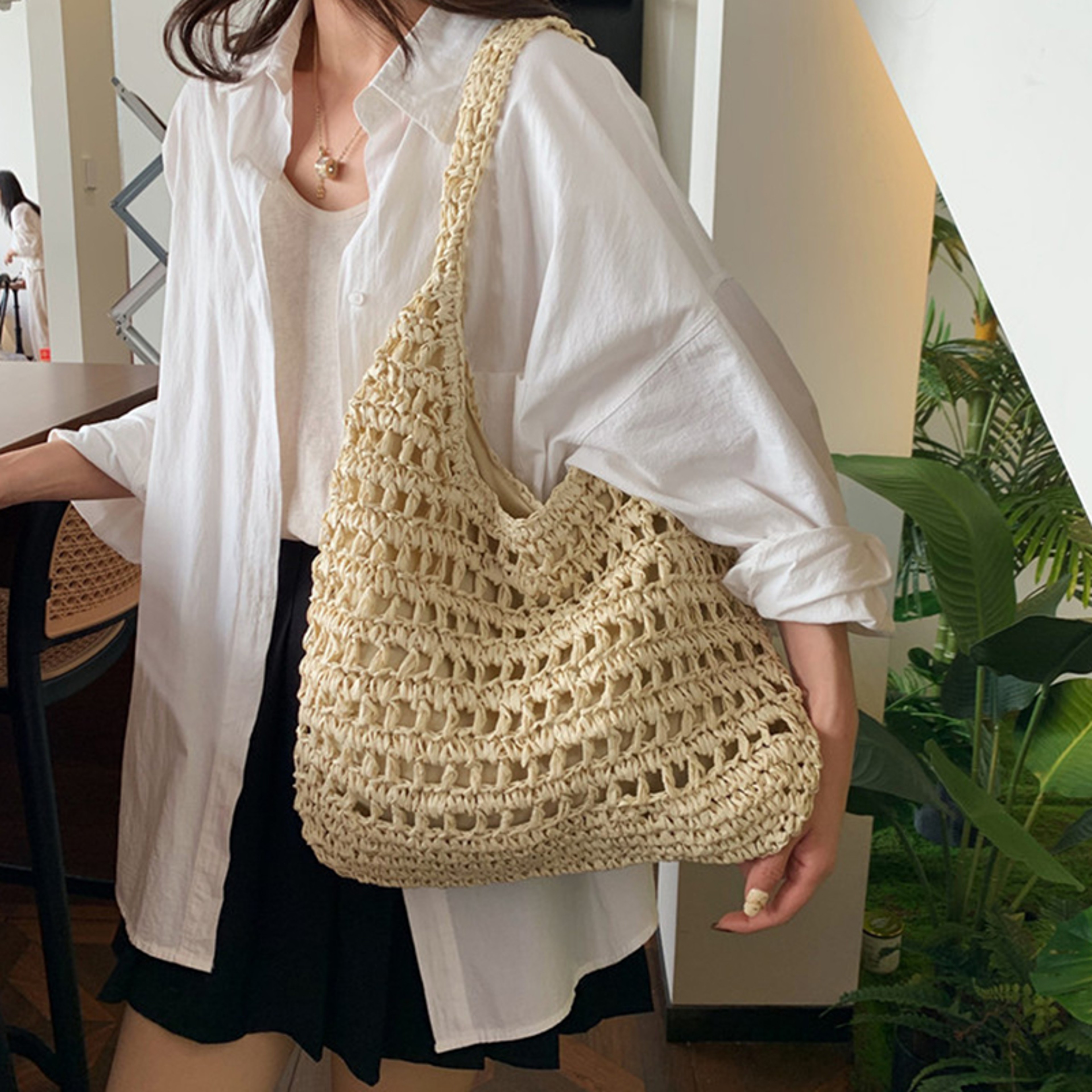 Boho Straw Crossbody Bag – view 4