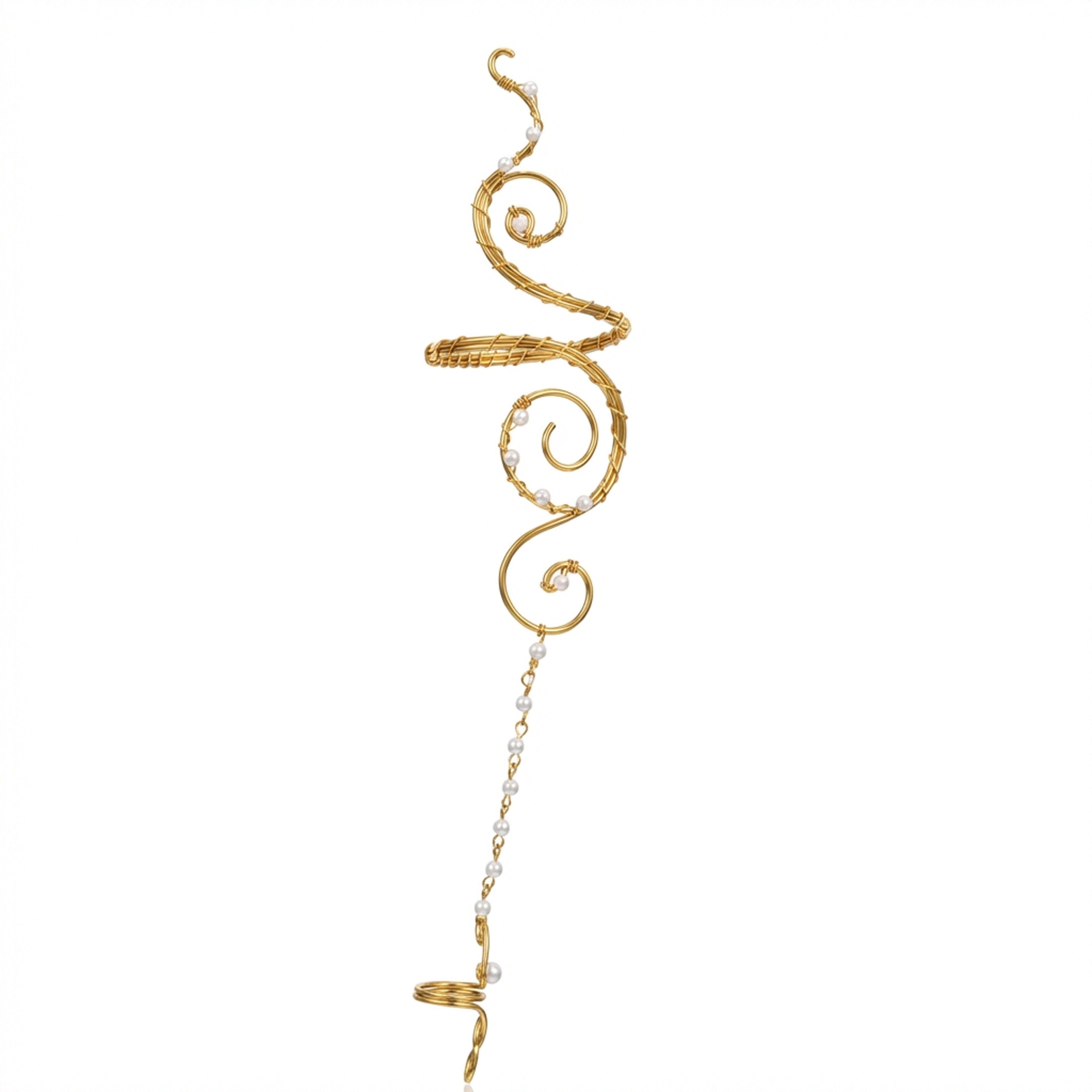Pearl Slave Bracelet Hand Chain Statement Arm Cuff – view 5