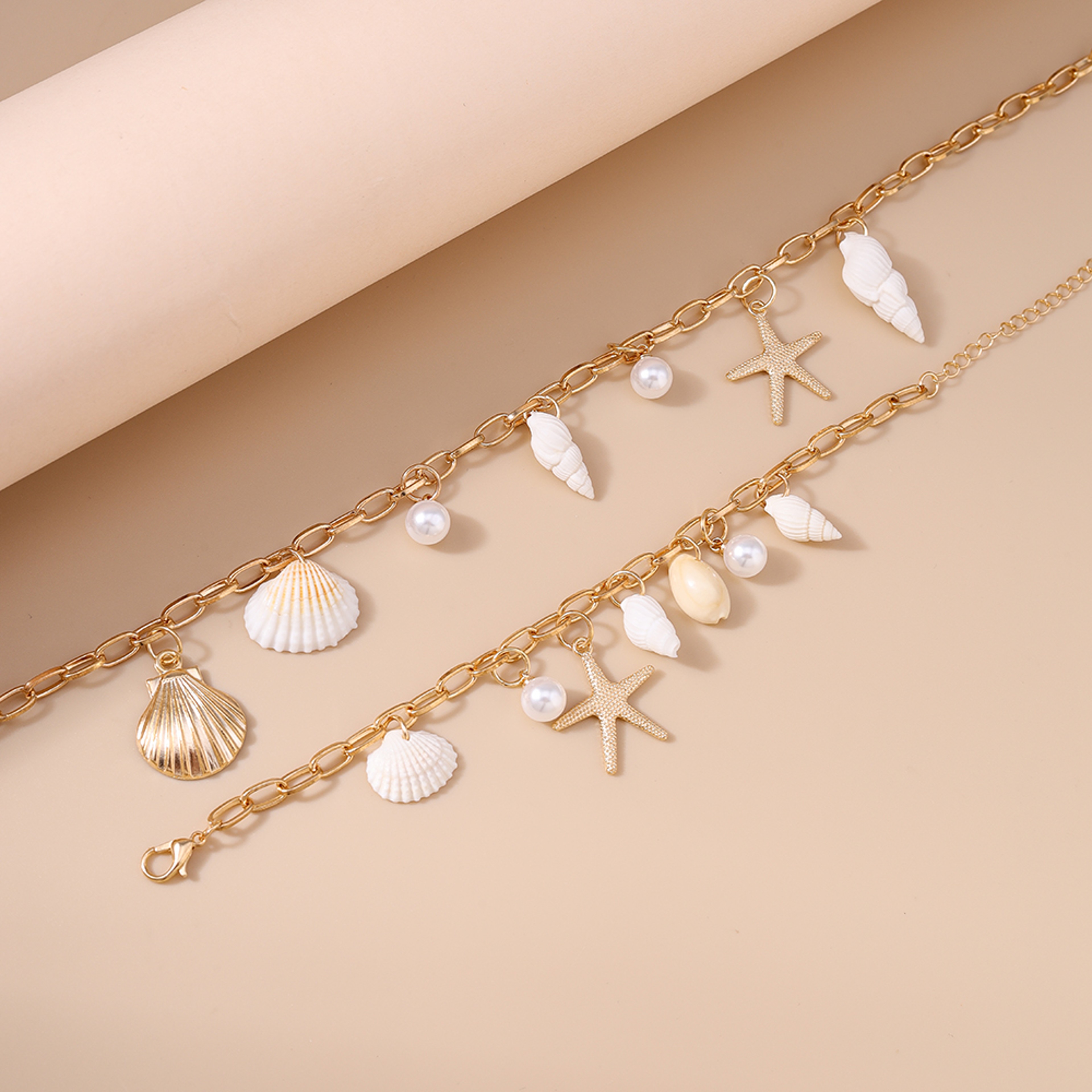 Aihua Bohemia Summer Beach Pearls Conch Shell Necklace Set – view 5