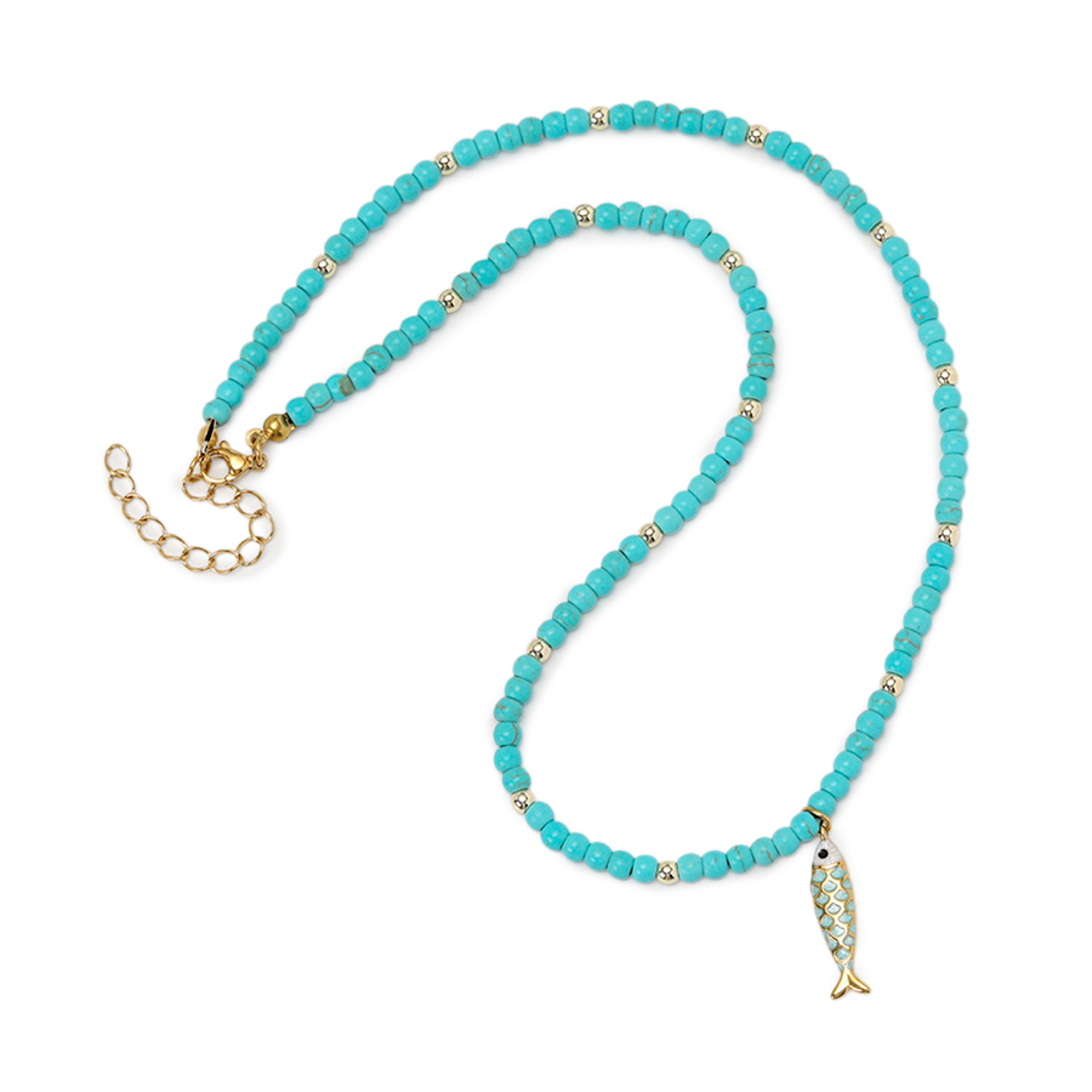 Handmade Turquoise Beaded Necklace – view 8