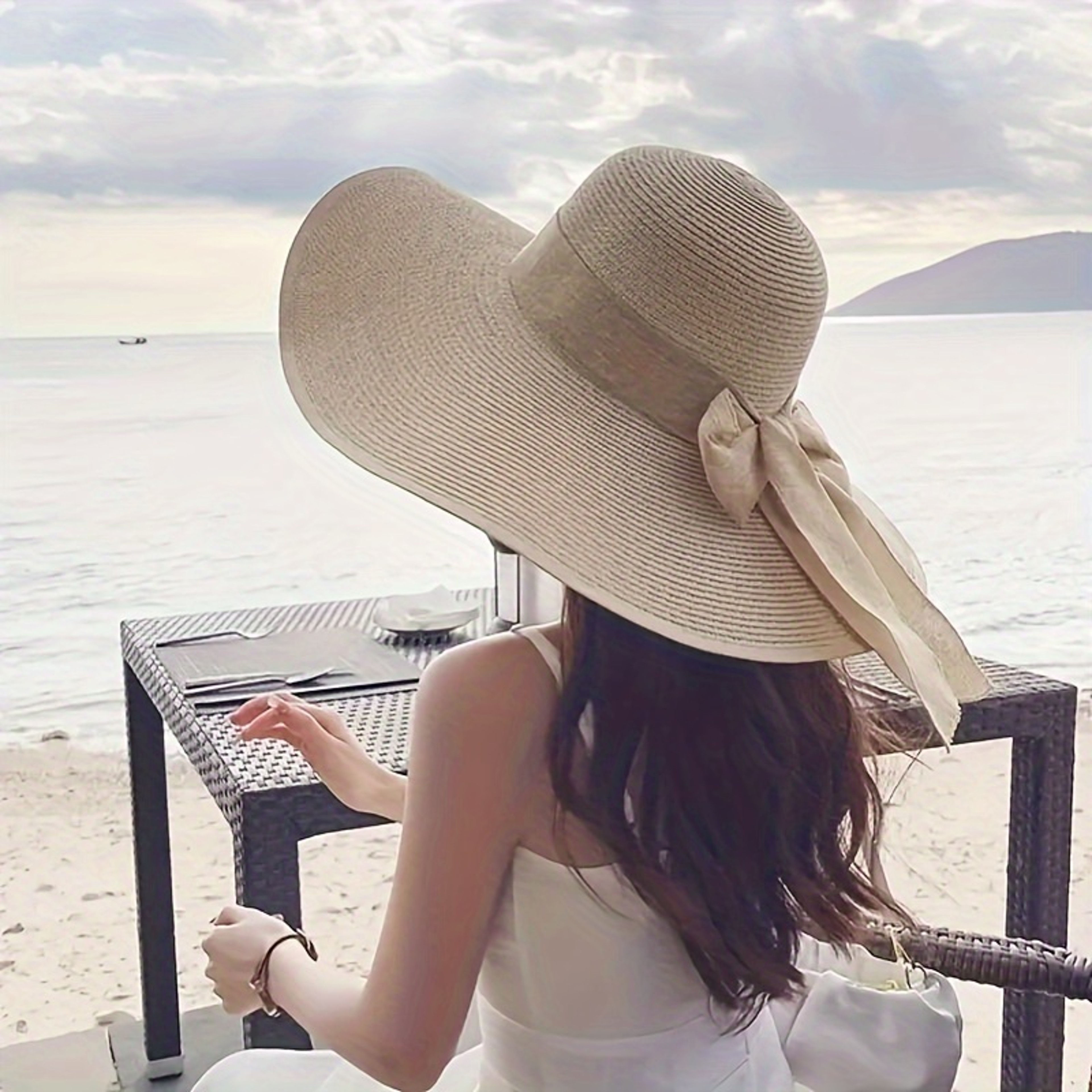 Oversize Foldable Wide Brim Straw Hat for Women – view 5