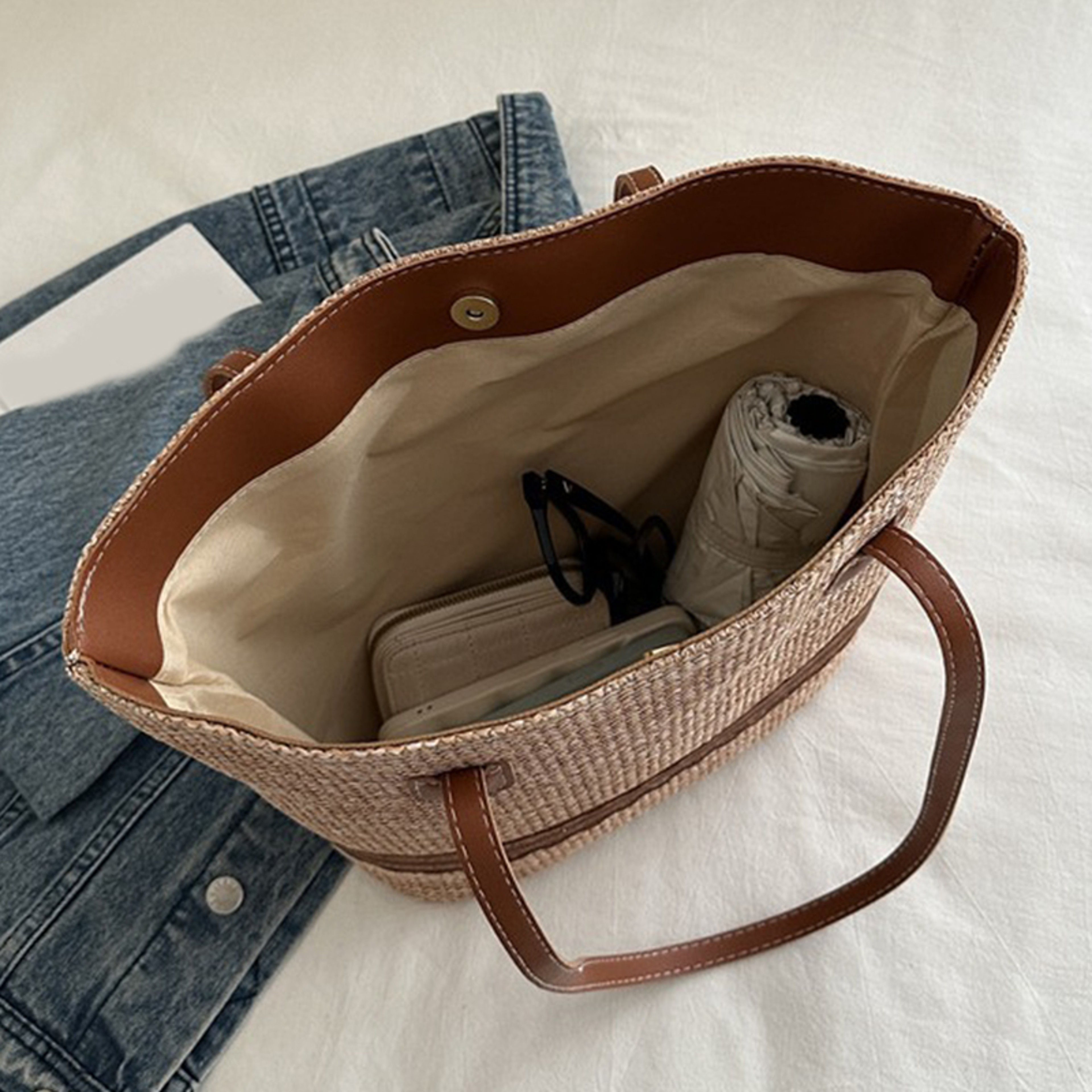 Chic Woven Straw Beach Tote – view 6