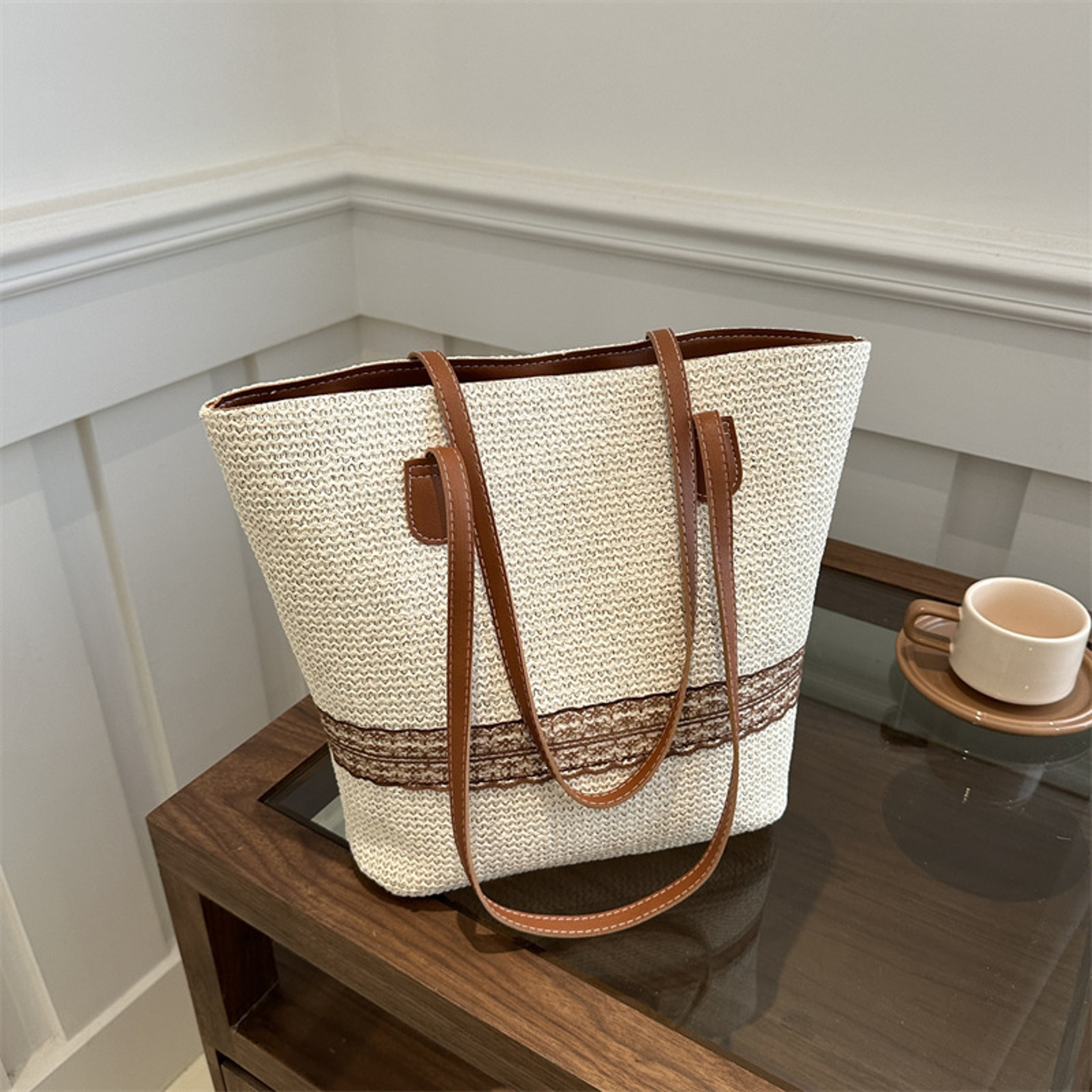 Chic Woven Straw Beach Tote – view 8