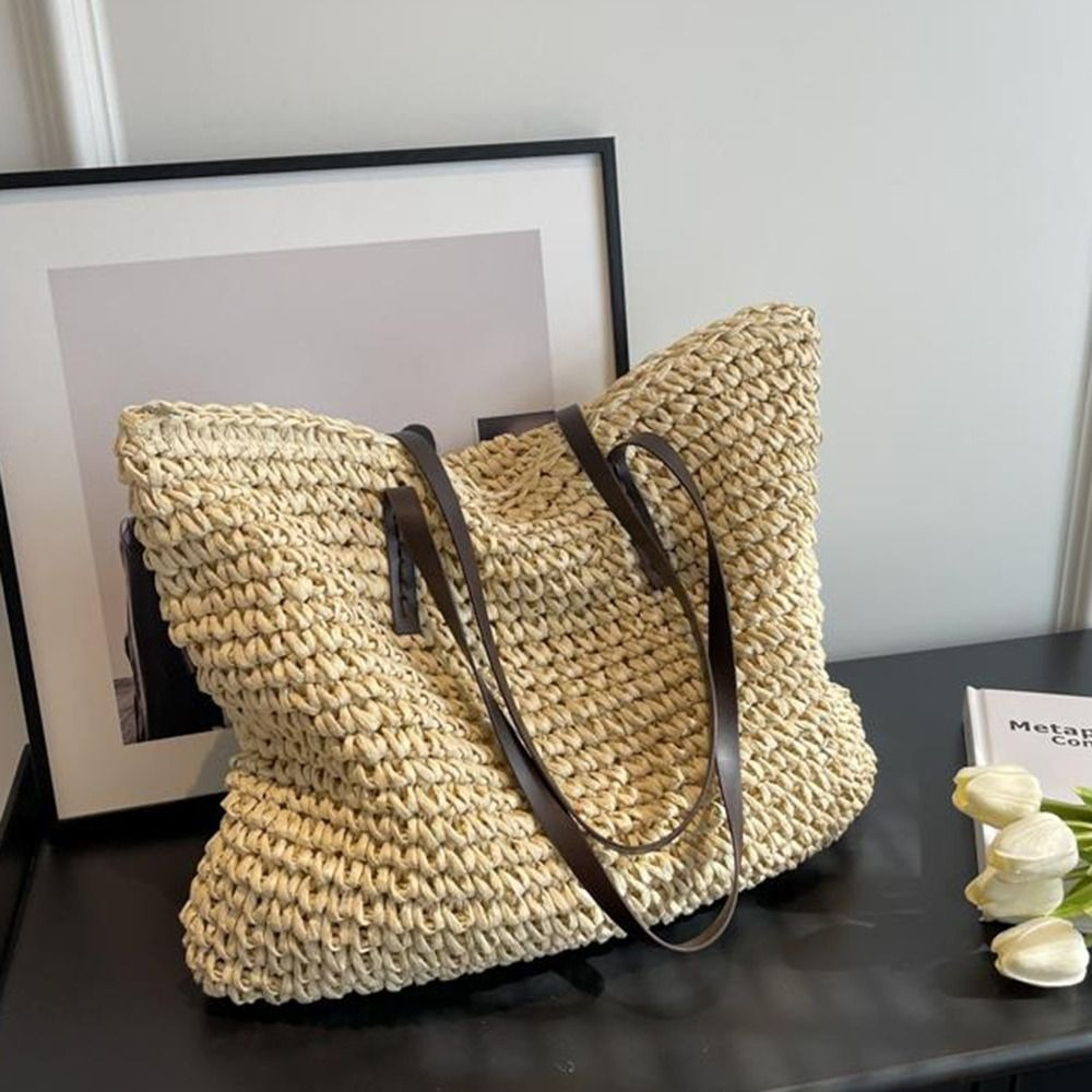 Woven Straw Beach Tote Bag for Women – view 9