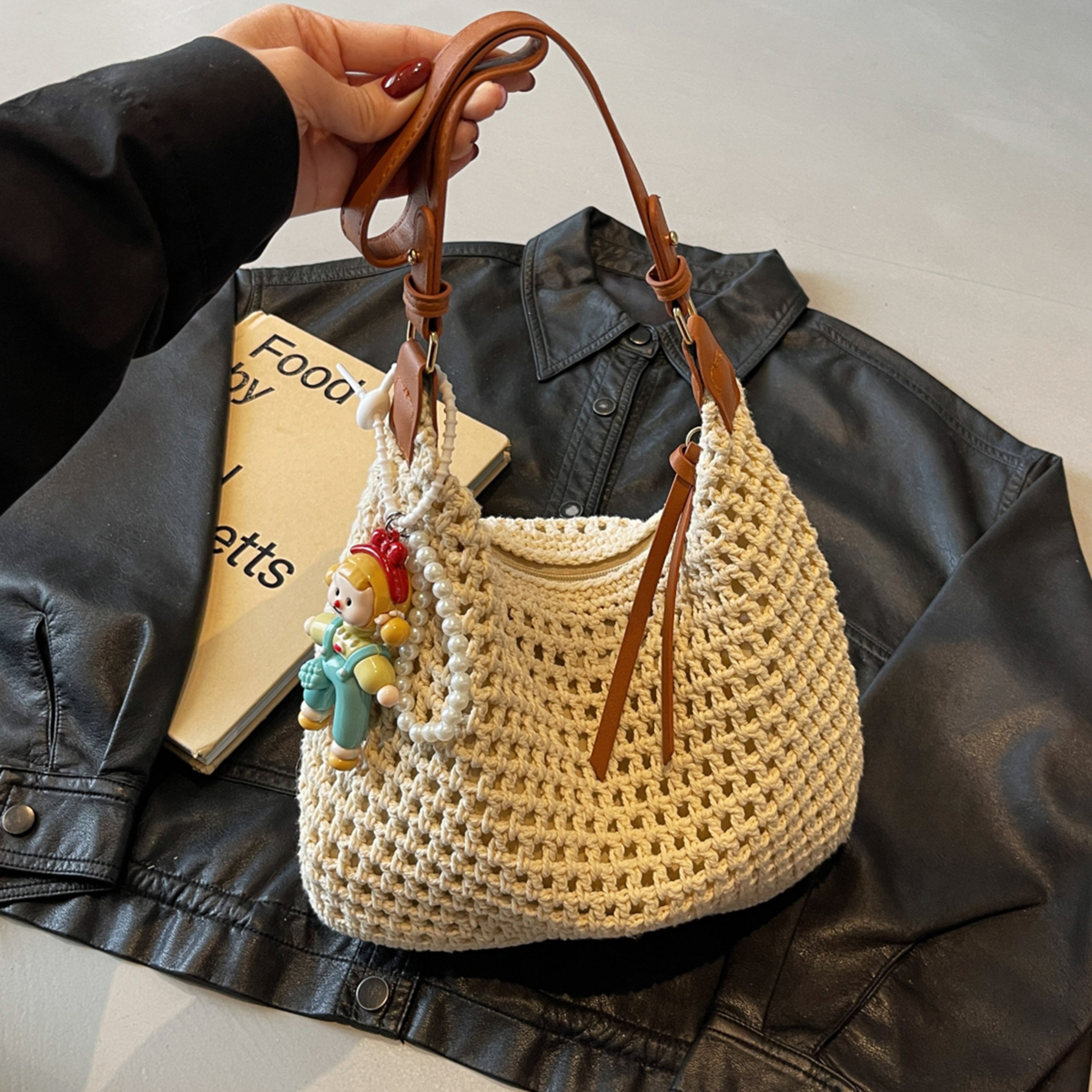 Hand Woven Straw Tote Bag for Women – view 1