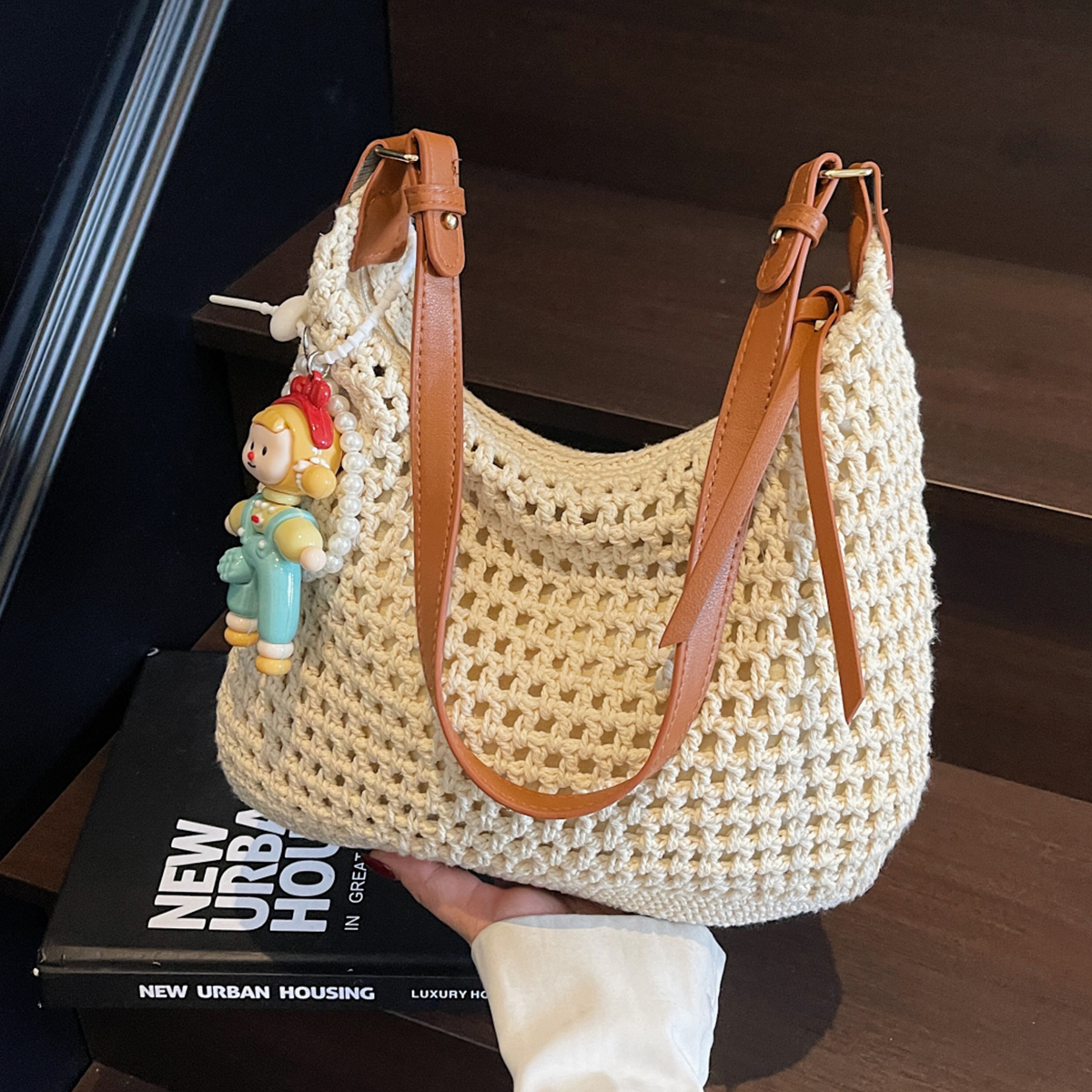 Hand Woven Straw Tote Bag for Women – view 4