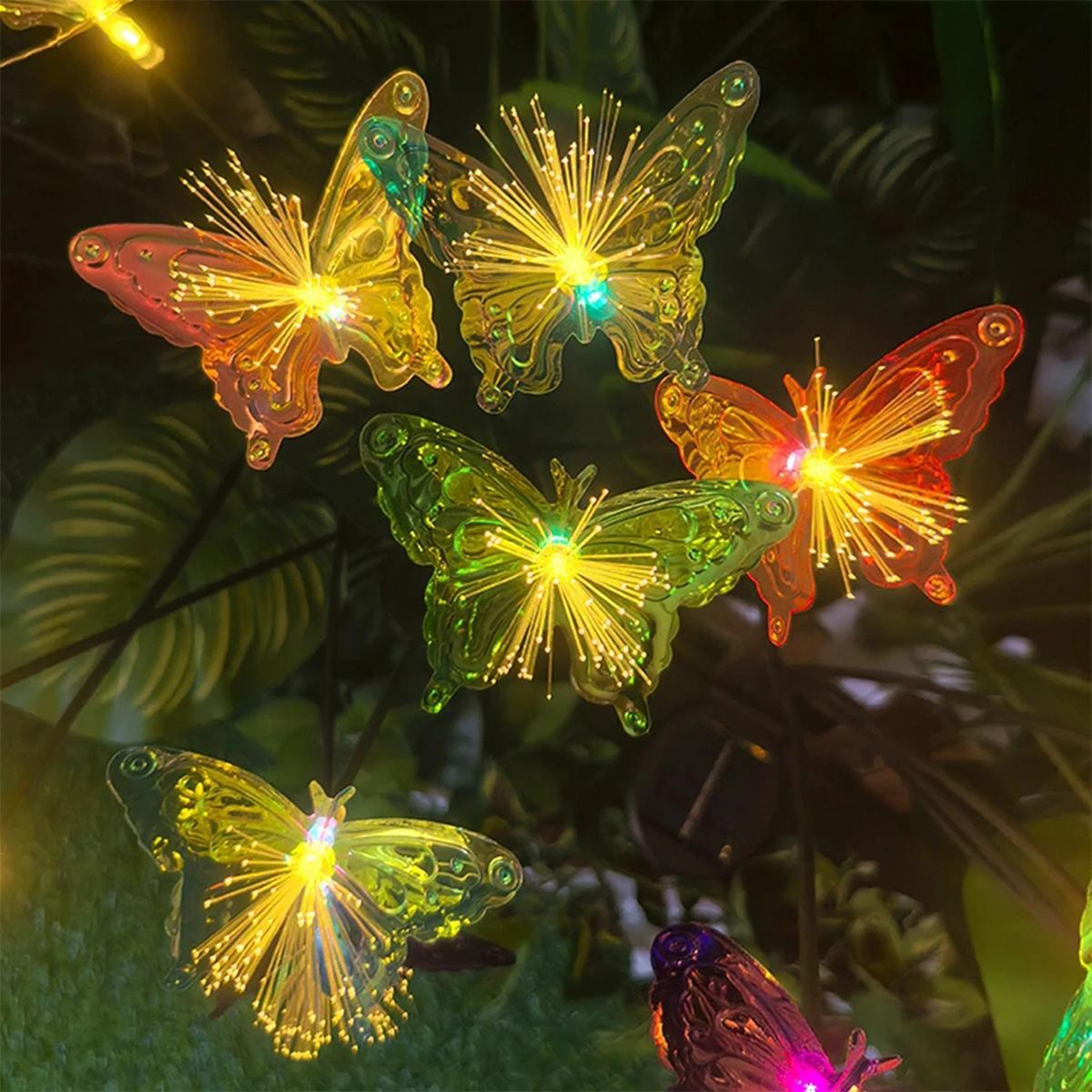 Outdoor Solar LED Butterfly Flower Light for Fence, Waterproof Garden Lighting, Landscape Decoration Lawn Lamp – view 7