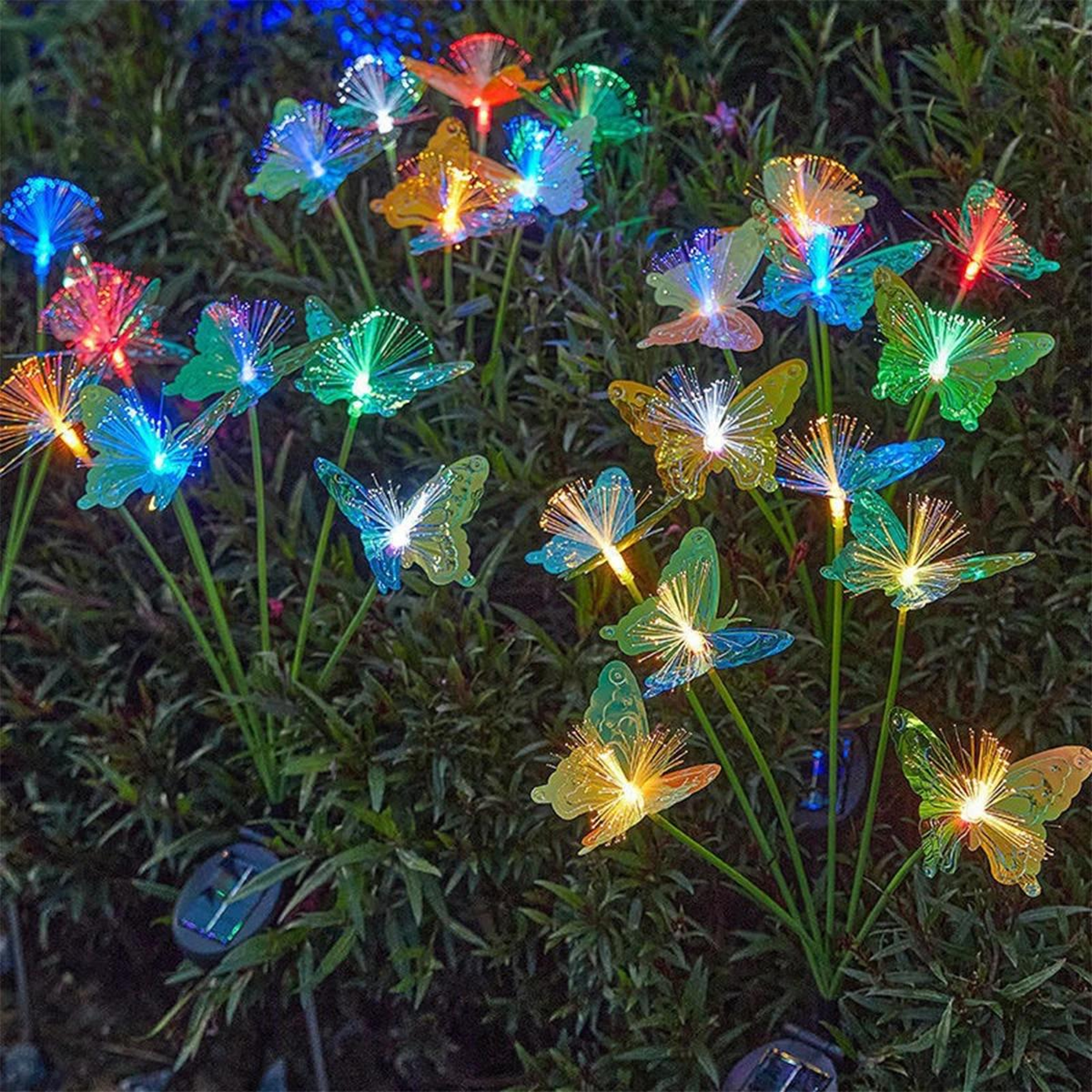 Outdoor Solar LED Butterfly Flower Light for Fence, Waterproof Garden Lighting, Landscape Decoration Lawn Lamp – view 10