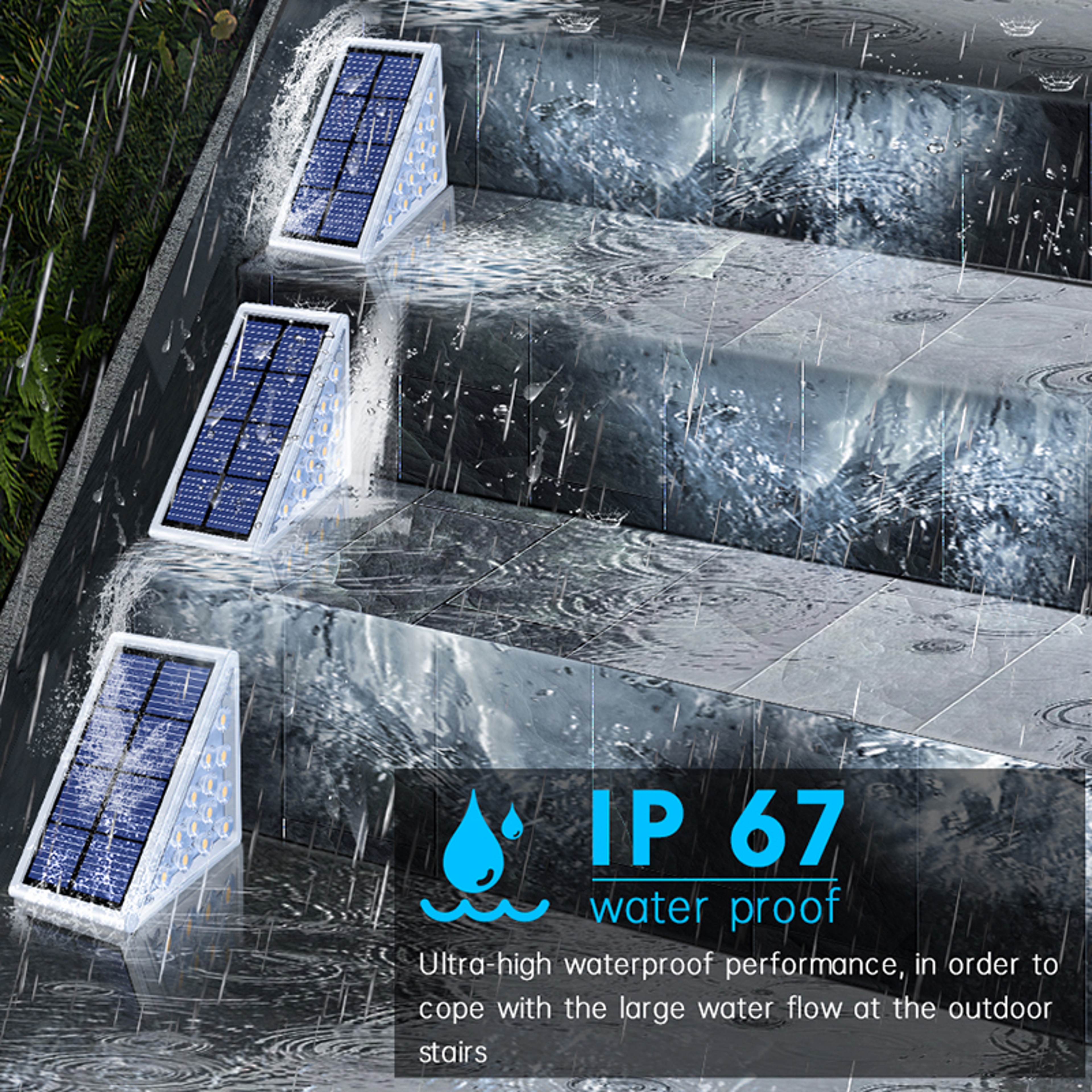 Outdoor LED Step Lamp Stair Light, IP67 Waterproof Solar Light, Anti-theft Lens Deck Pathway Garden Lighting – view 3