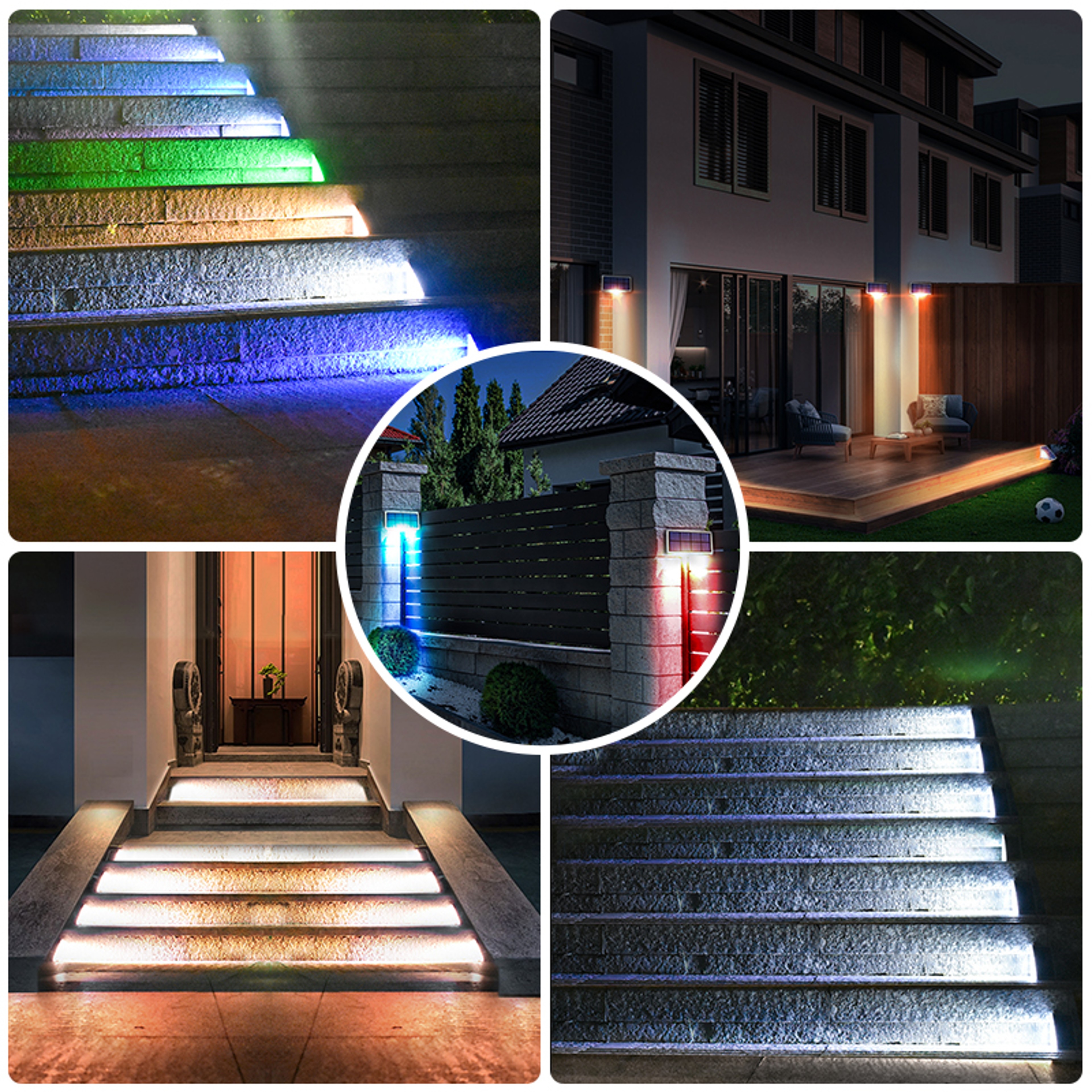 Outdoor LED Step Lamp Stair Light, IP67 Waterproof Solar Light, Anti-theft Lens Deck Pathway Garden Lighting – view 6