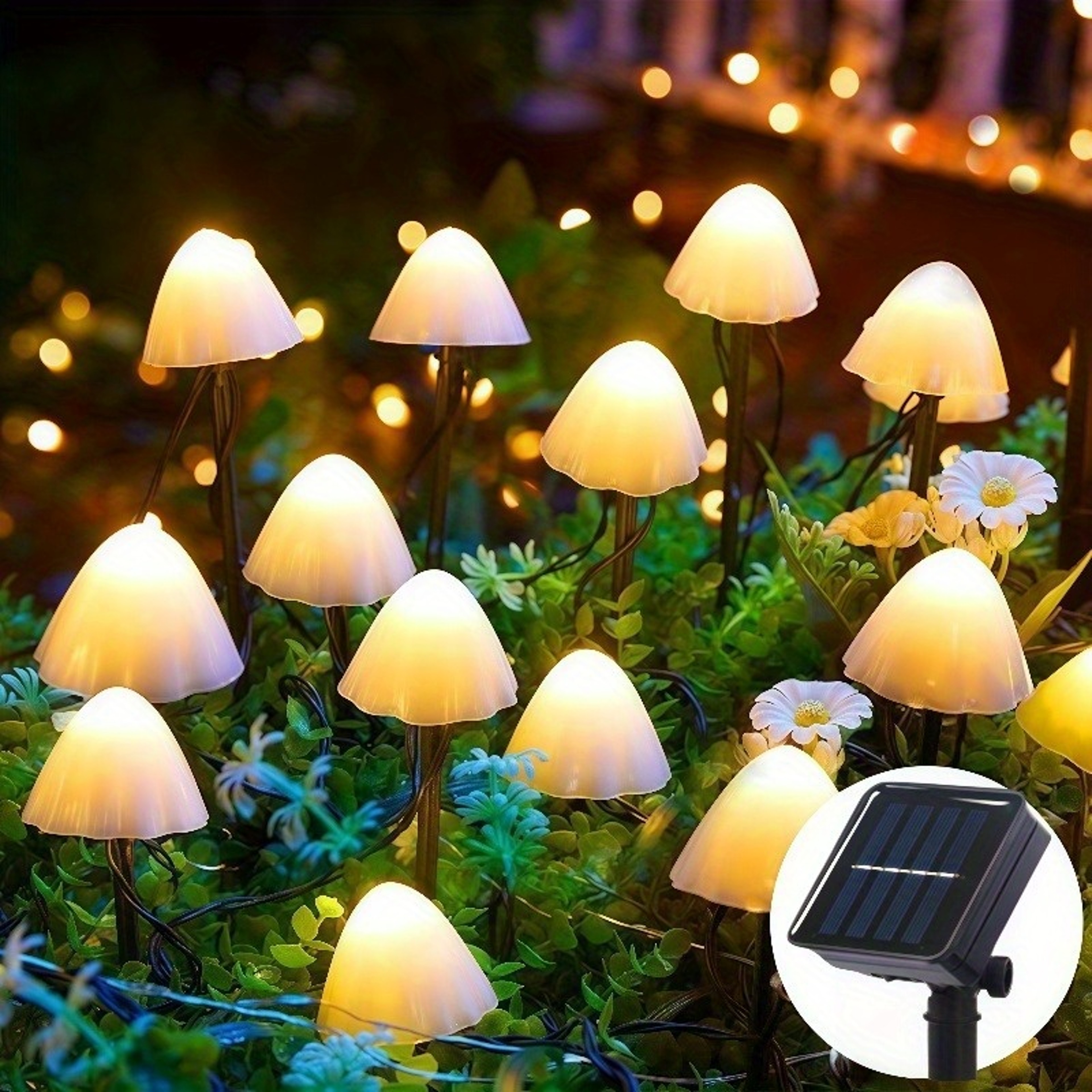 Outdoor LED Mushroom Light with 8 Functions, Solar Garden String Lights, Holiday Courtyard Decor Lamps – view 1