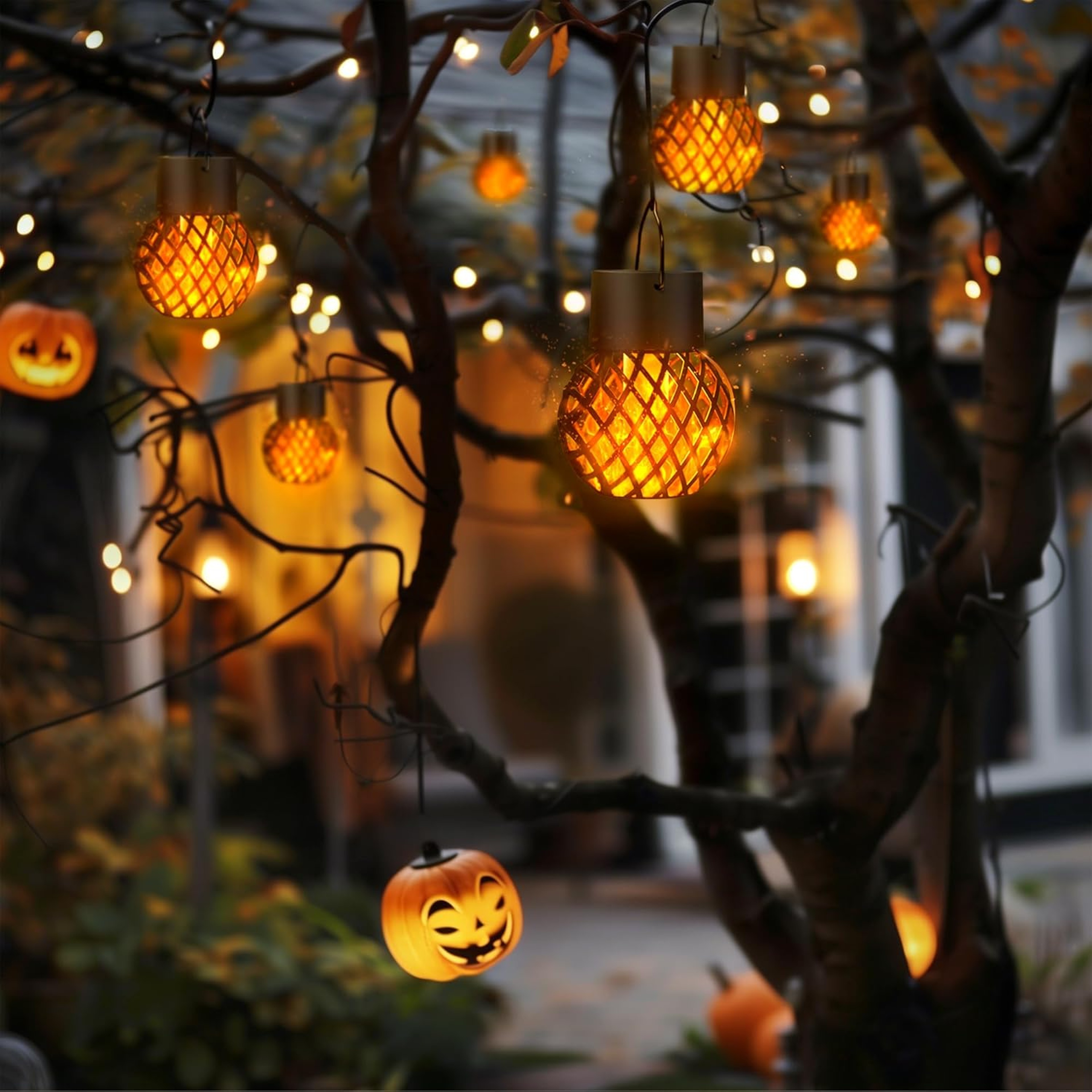 Waterproof Solar LED Hanging Lantern with Flame Effect, Garden Decoration Lamp, Fairy Light for Outdoor Patio Yard – view 6