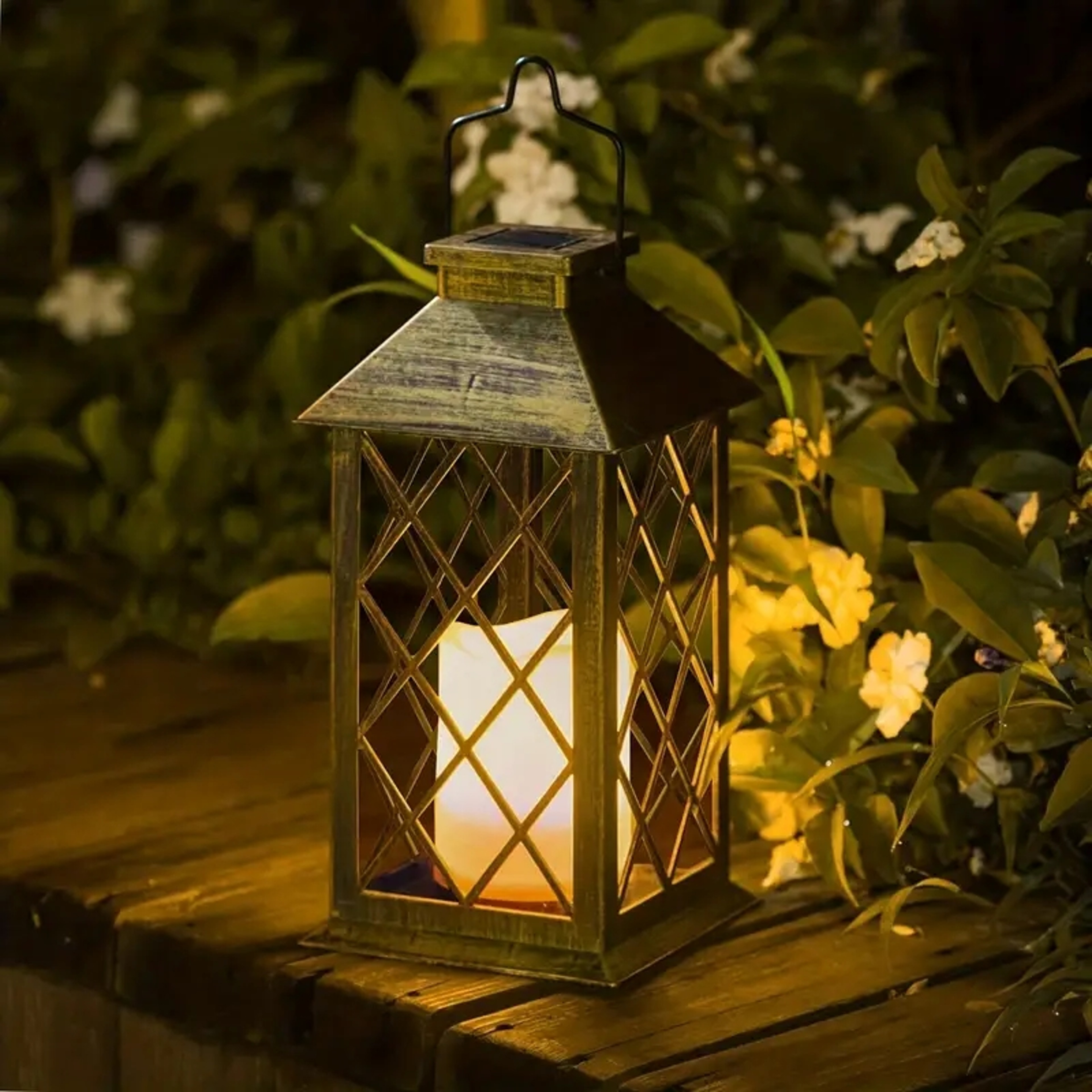 Solar Powered Hanging Lamp with Flickering Flameless Candle Light, Waterproof LED for Lawn, Patio, Table Outdoor Use – view 2