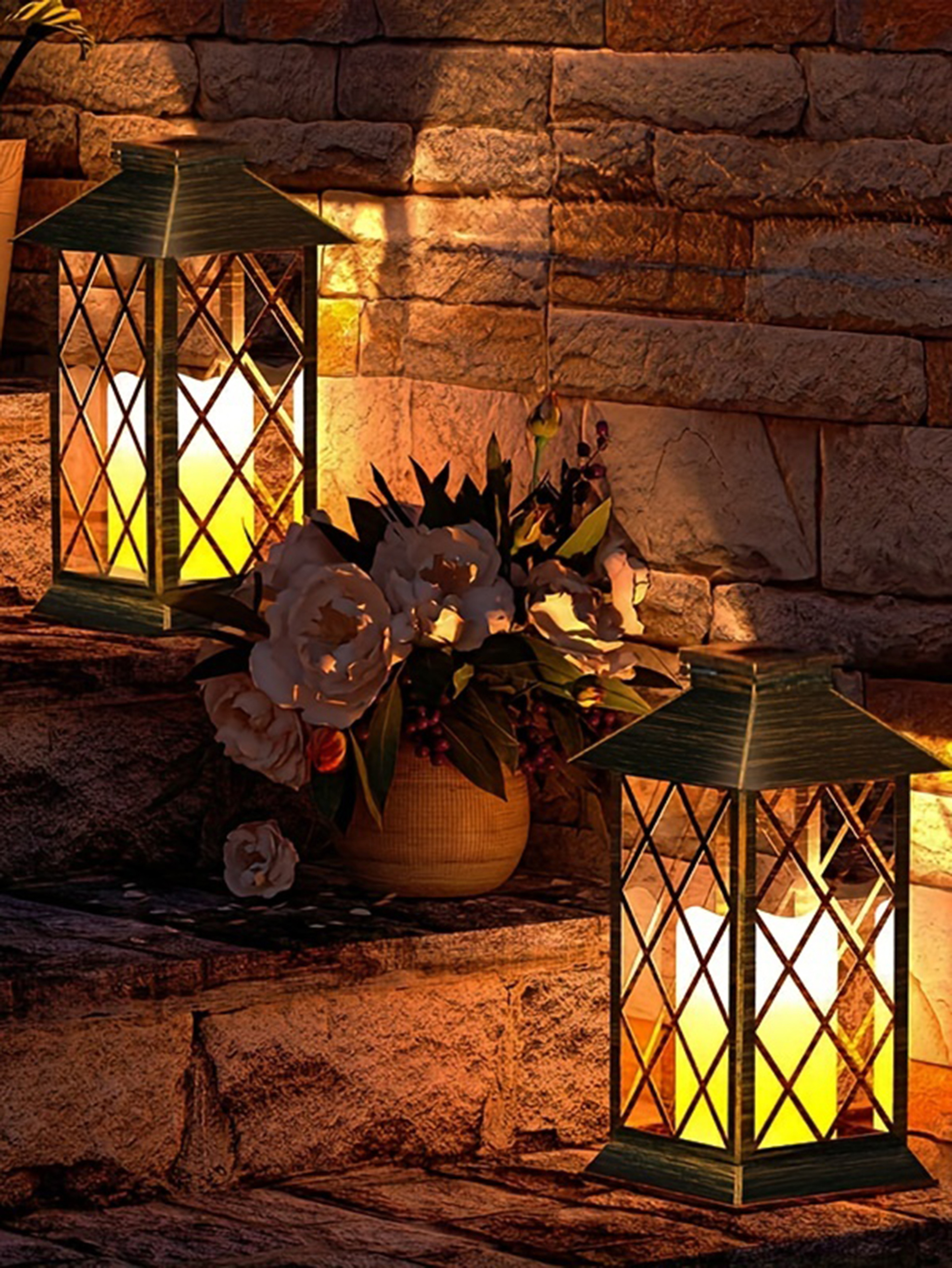 Solar Powered Hanging Lamp with Flickering Flameless Candle Light, Waterproof LED for Lawn, Patio, Table Outdoor Use – view 5