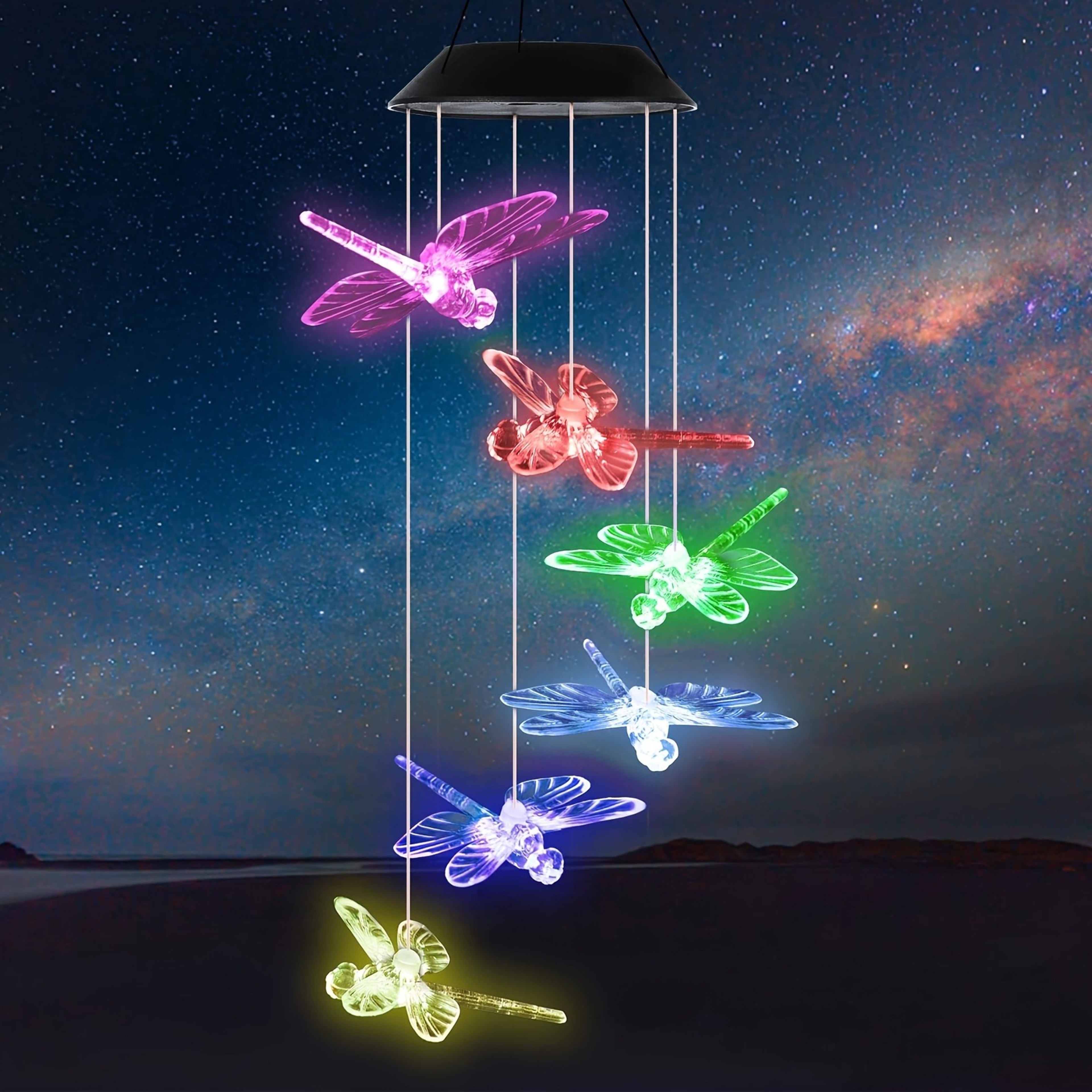 Solar Wind Chimes Outdoor Lights, Dragonfly Gift for Women, Mom, Grandma, Sister Birthday, 1pc Garden Decor – view 6