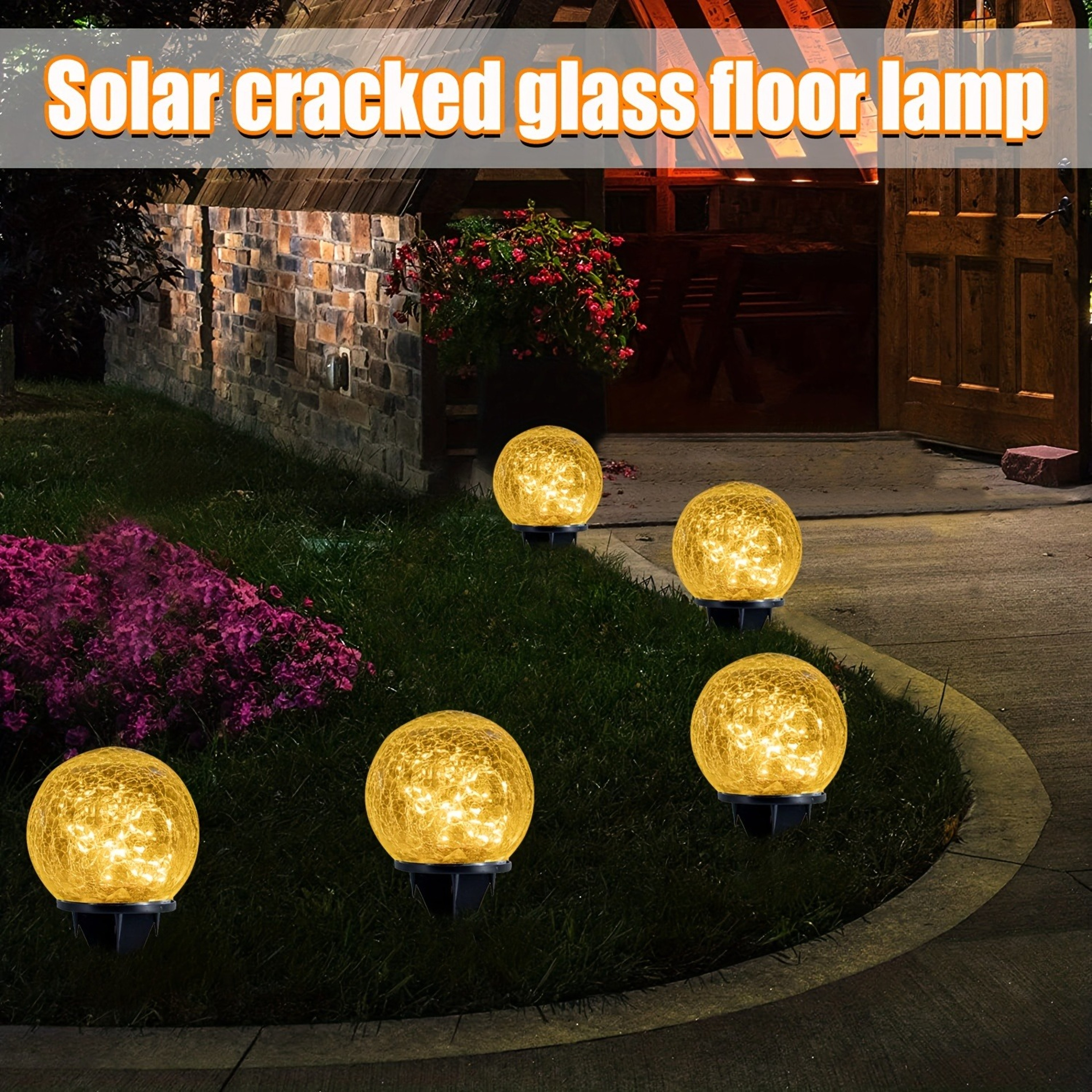 Solar Crack Glass Lamp Outdoor Waterproof 30LED Garden Light, Yard Pathway Lawn Light, Toggle Switch Fixture – view 2