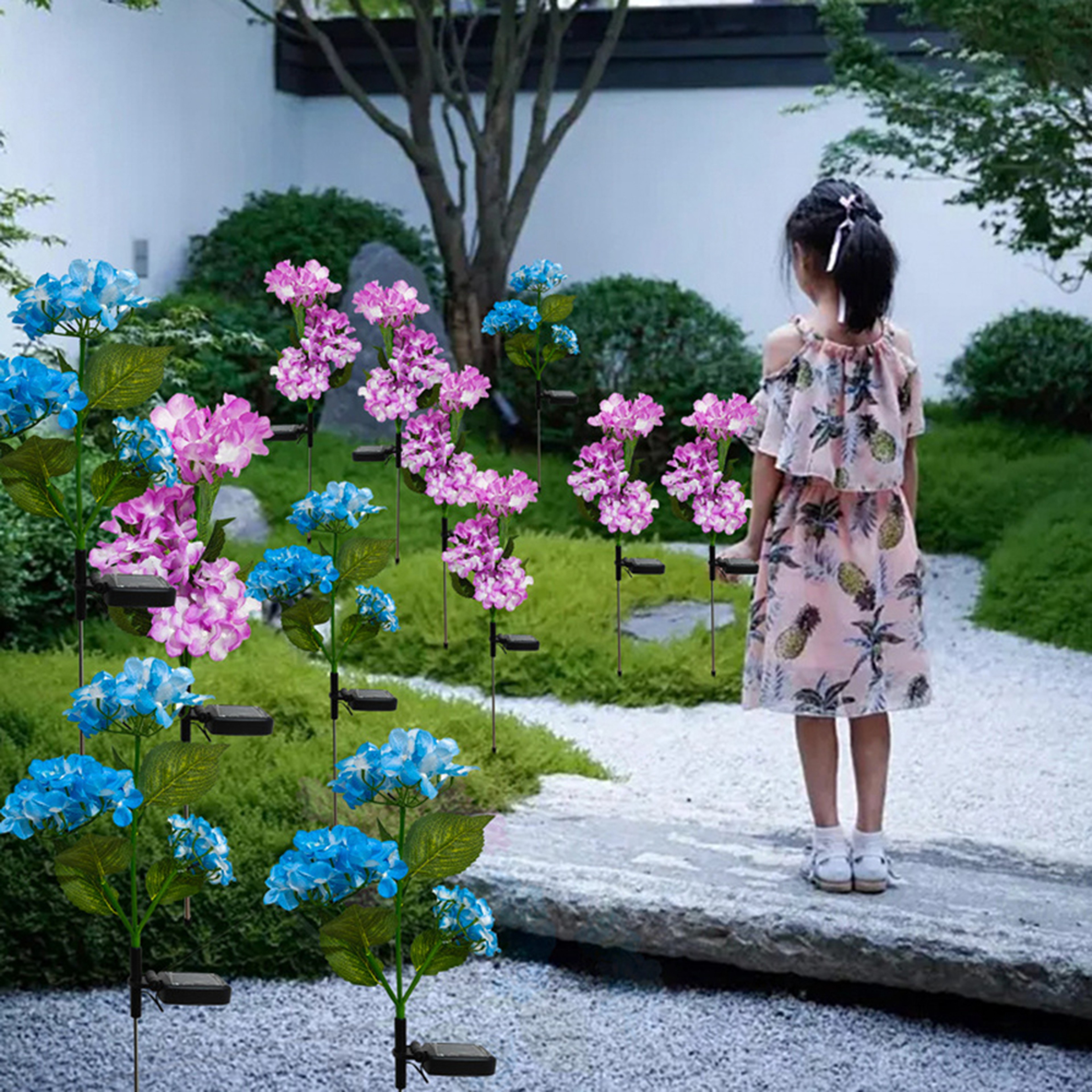 Solar Powered Lawn Lanterns, 1PC Hydrangea Garden Lights, Outdoor Landscape Lanterns, Decorative Rose Lamp – view 5