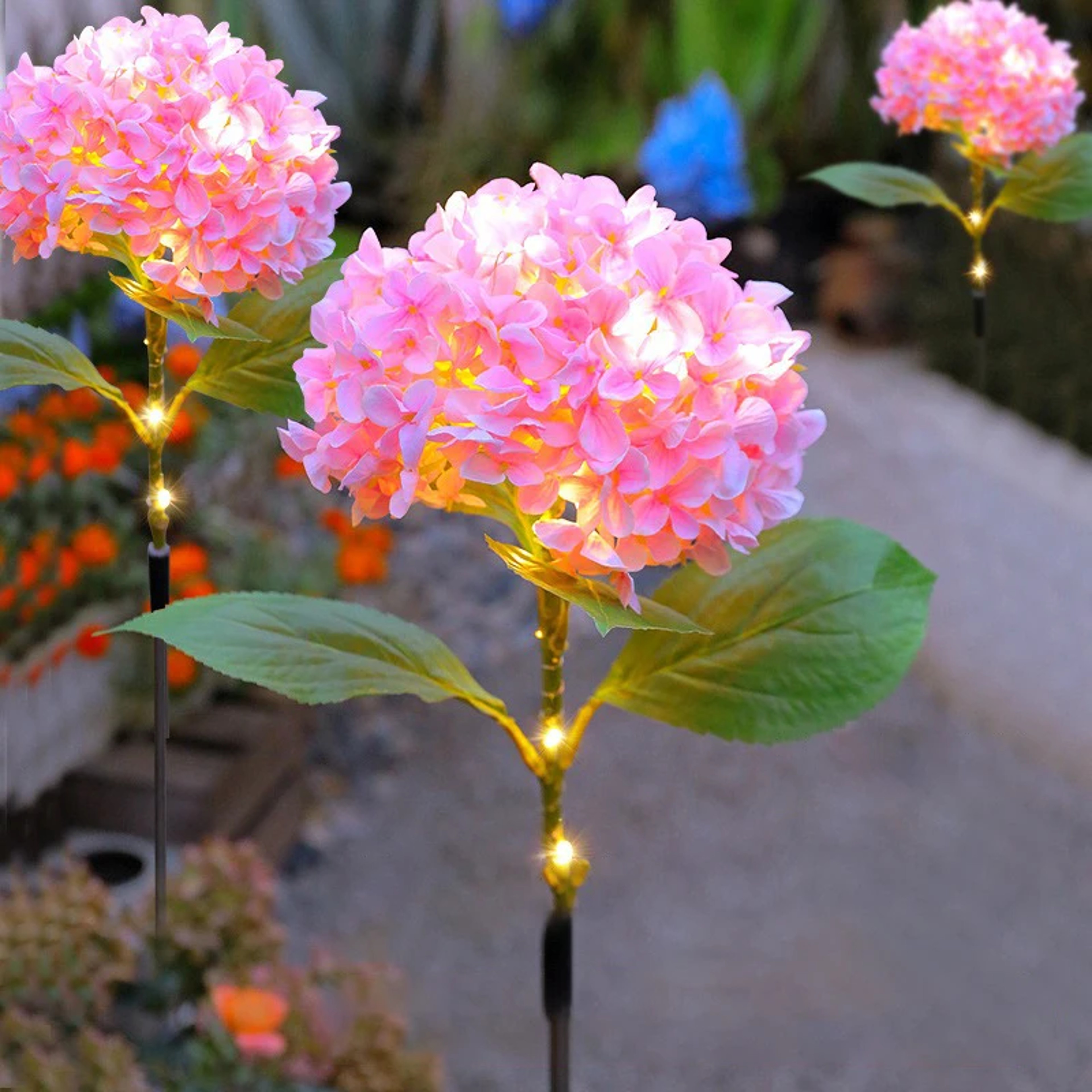Waterproof Solar Garden Lights Outdoor, LED Hydrangea Flower Light, Courtyard Villa Lawn Landscape Lighting Lamp – view 2