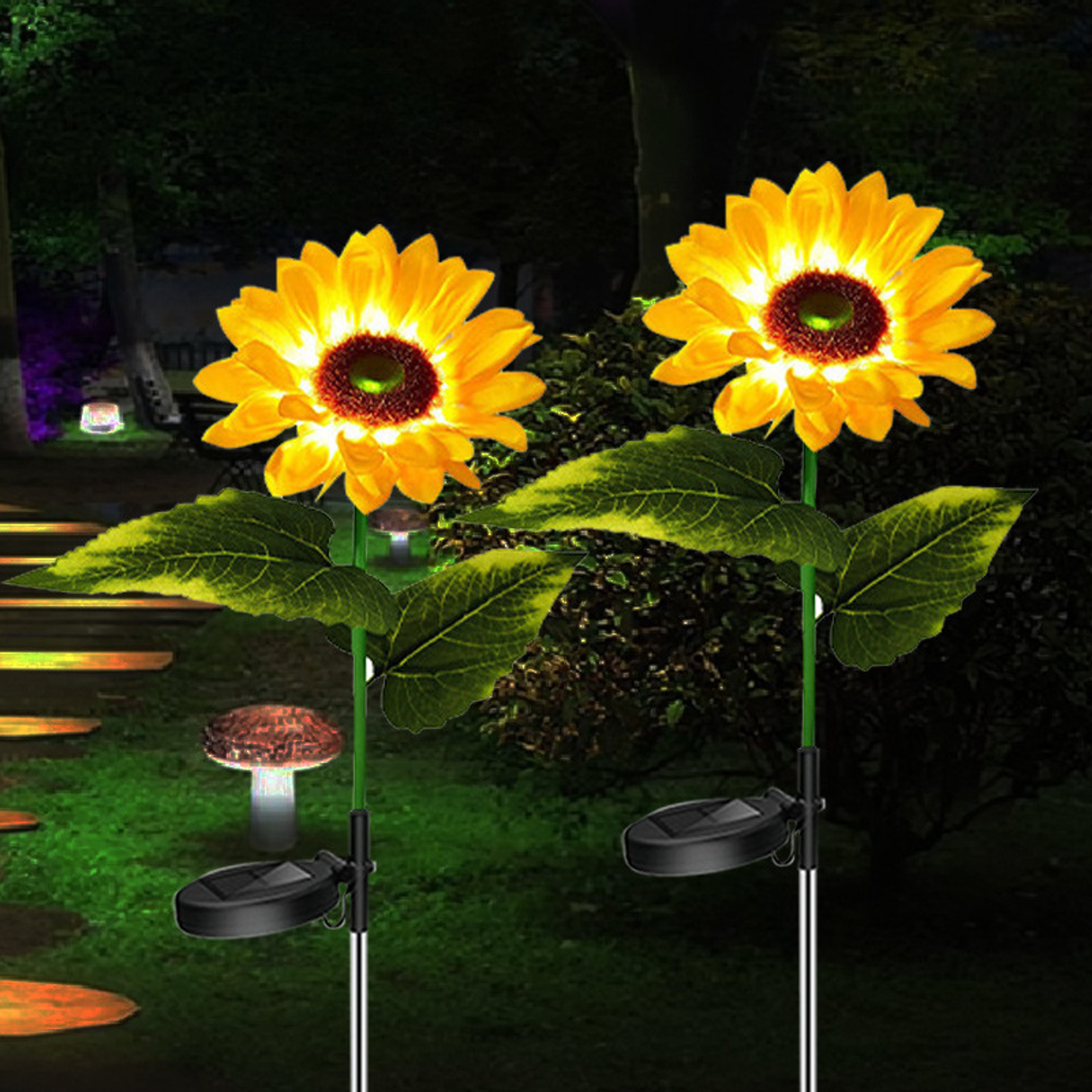 Waterproof LED Solar Sunflower Lawn Light, Garden Pathway Decoration for Wedding, Holiday, Outdoor Yard Landscape – view 4