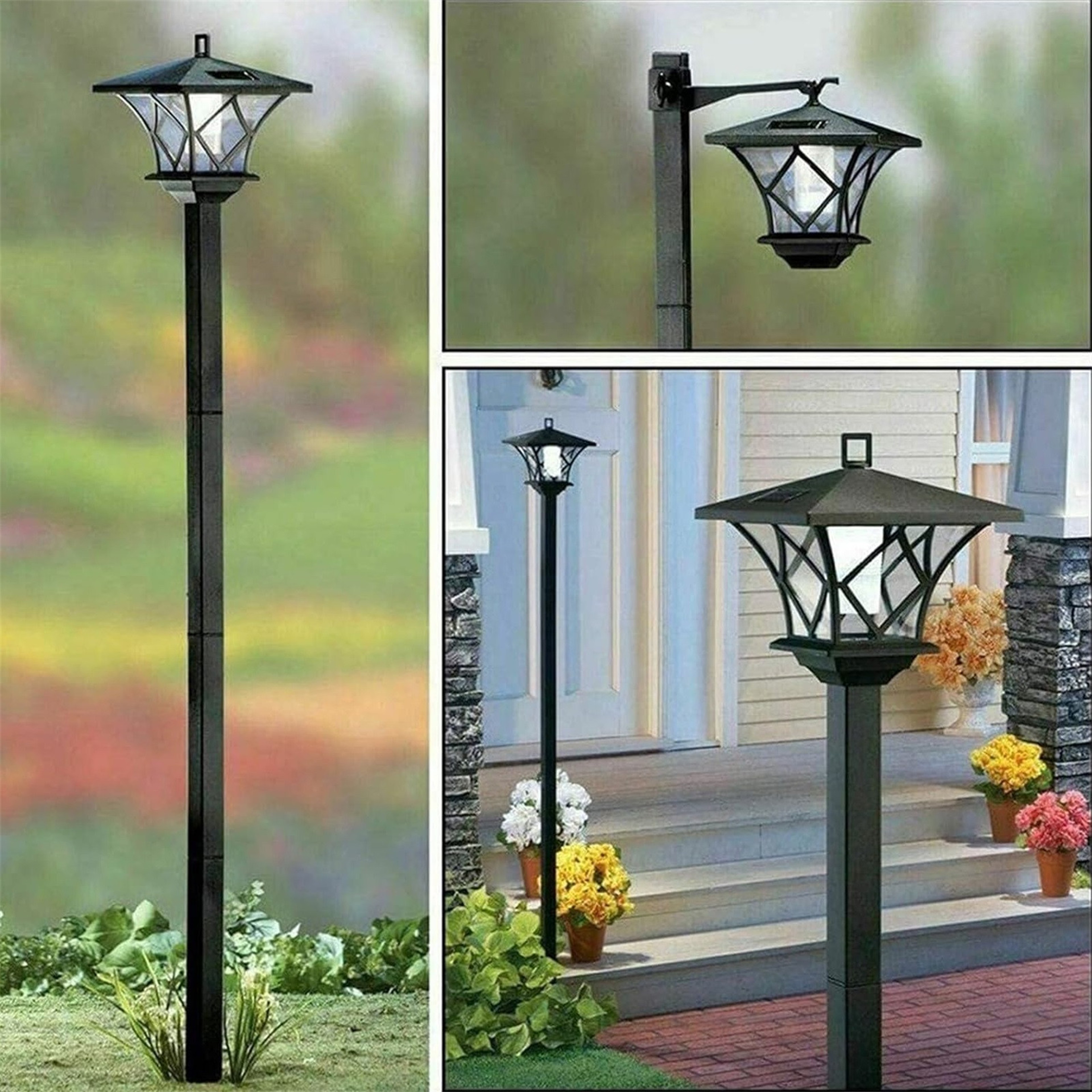 Solar Lamp Post Light for Garden, Decorative Outdoor Floor Lamp for Backyard, Porch, Front and Back Door Lighting – view 1