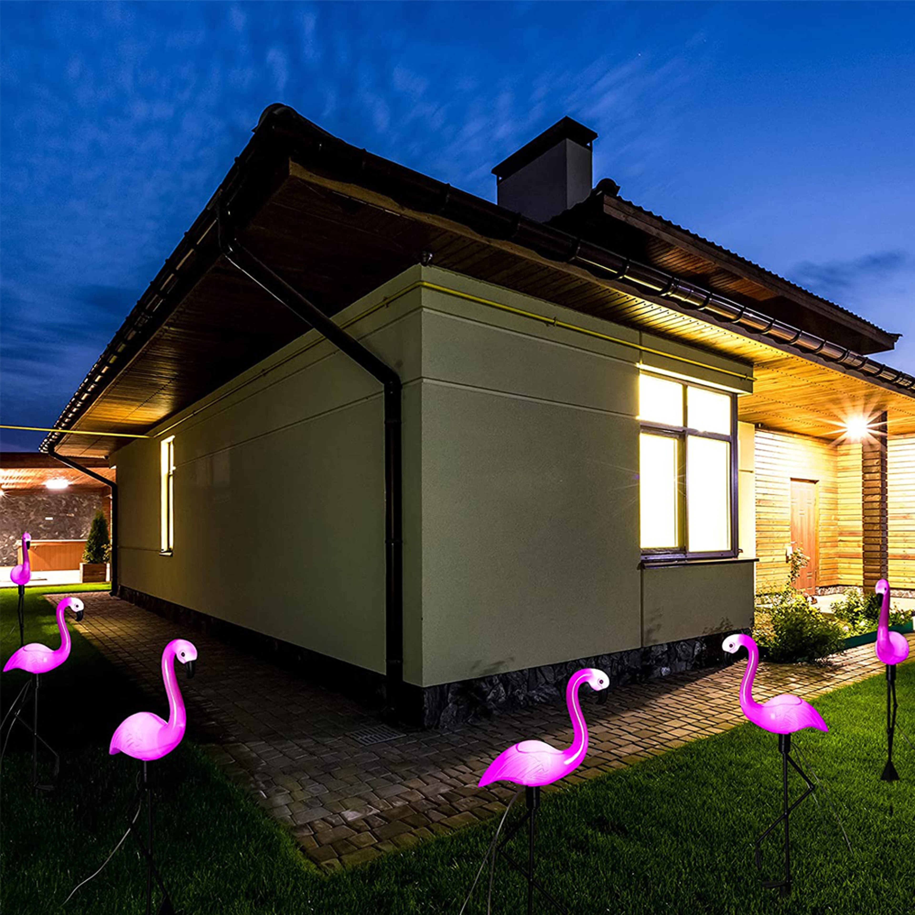 Waterproof Flamingo Solar Lights Outdoor, Garden Lawn Ornaments, Solar Flamingo Stake Lights for Christmas Patio Decor – view 3