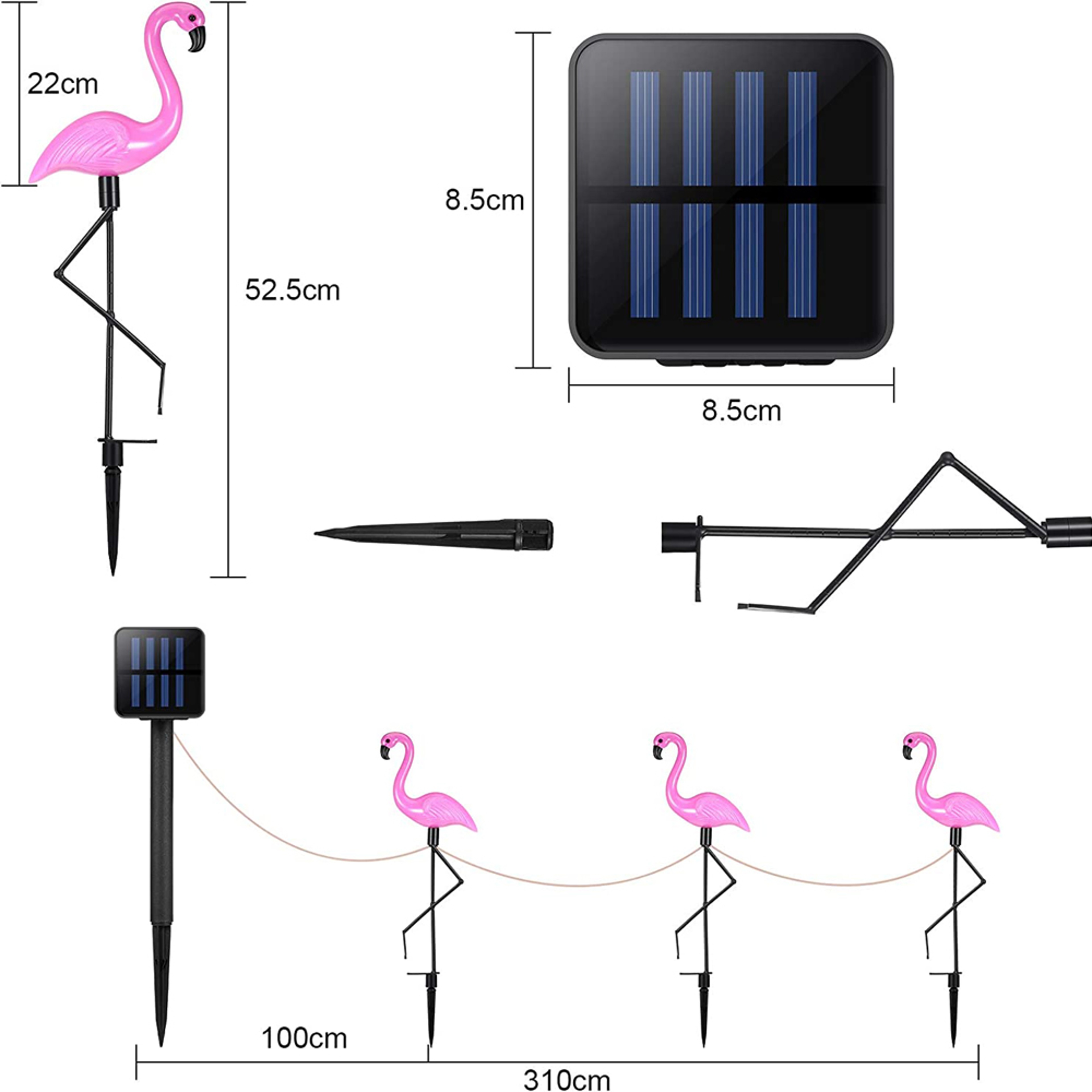 Waterproof Flamingo Solar Lights Outdoor, Garden Lawn Ornaments, Solar Flamingo Stake Lights for Christmas Patio Decor – view 6